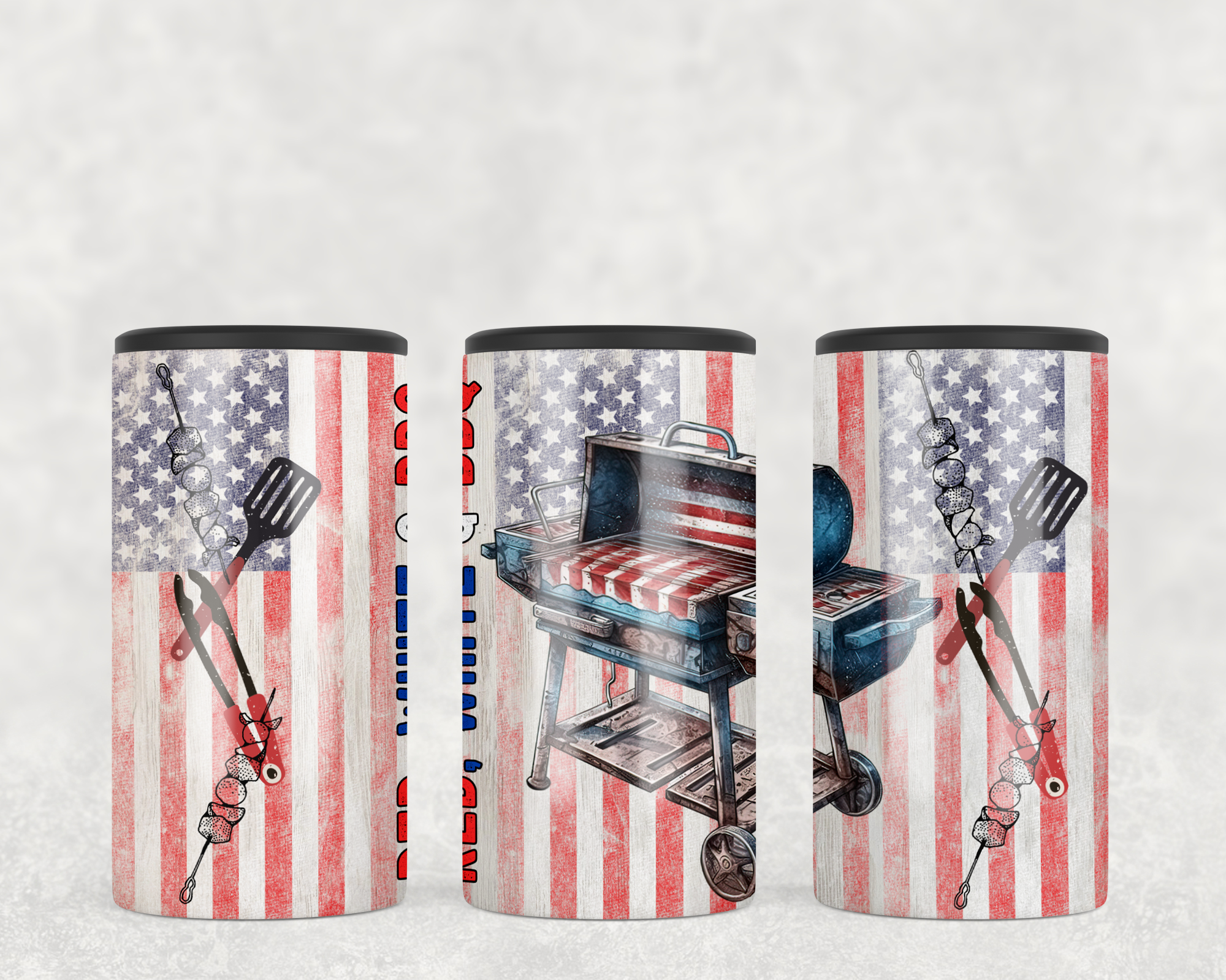 Red White & BBQ 4 in  1 Can Cooler