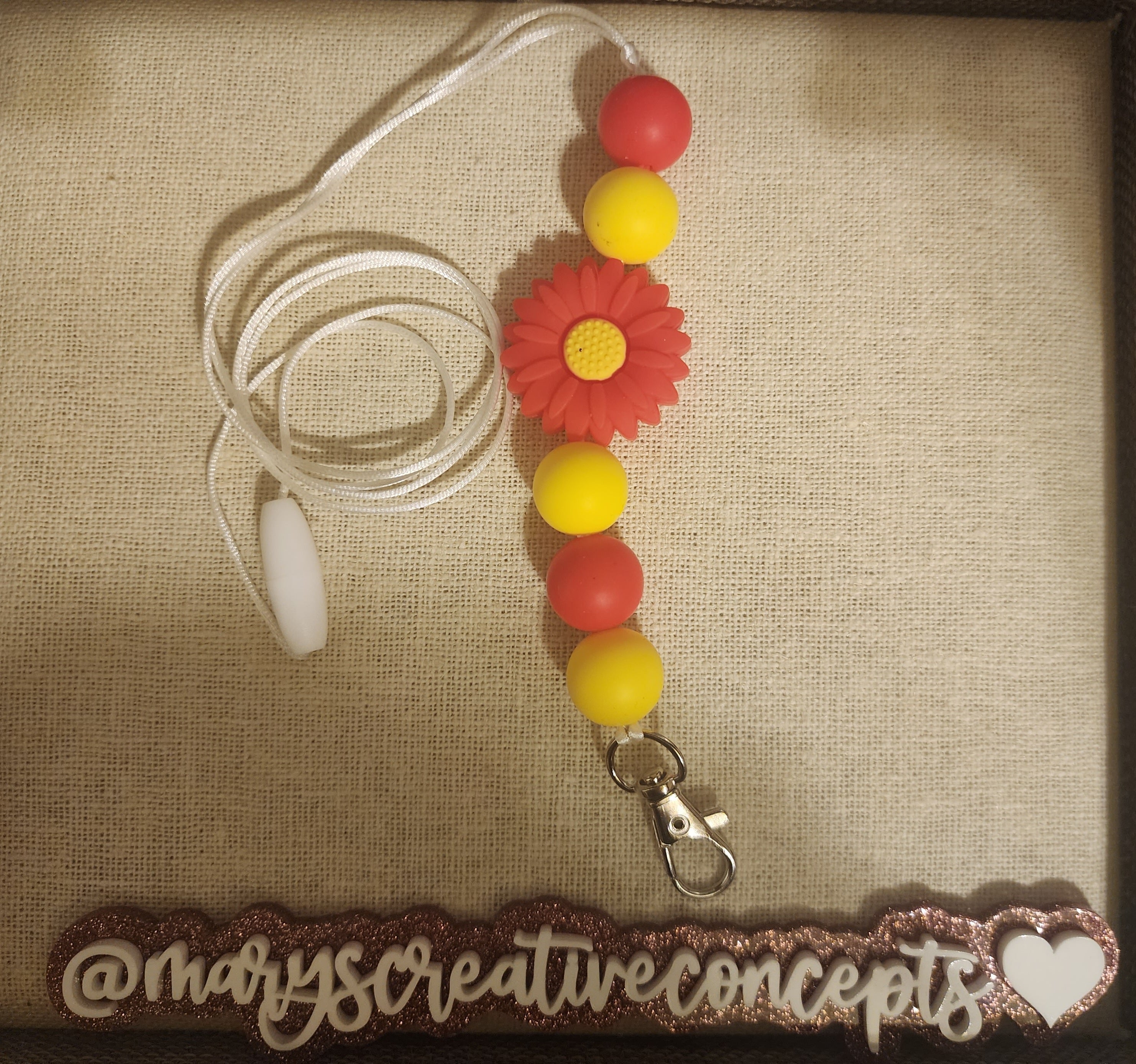 Red & Yellow Poppy Silicone Lanyard