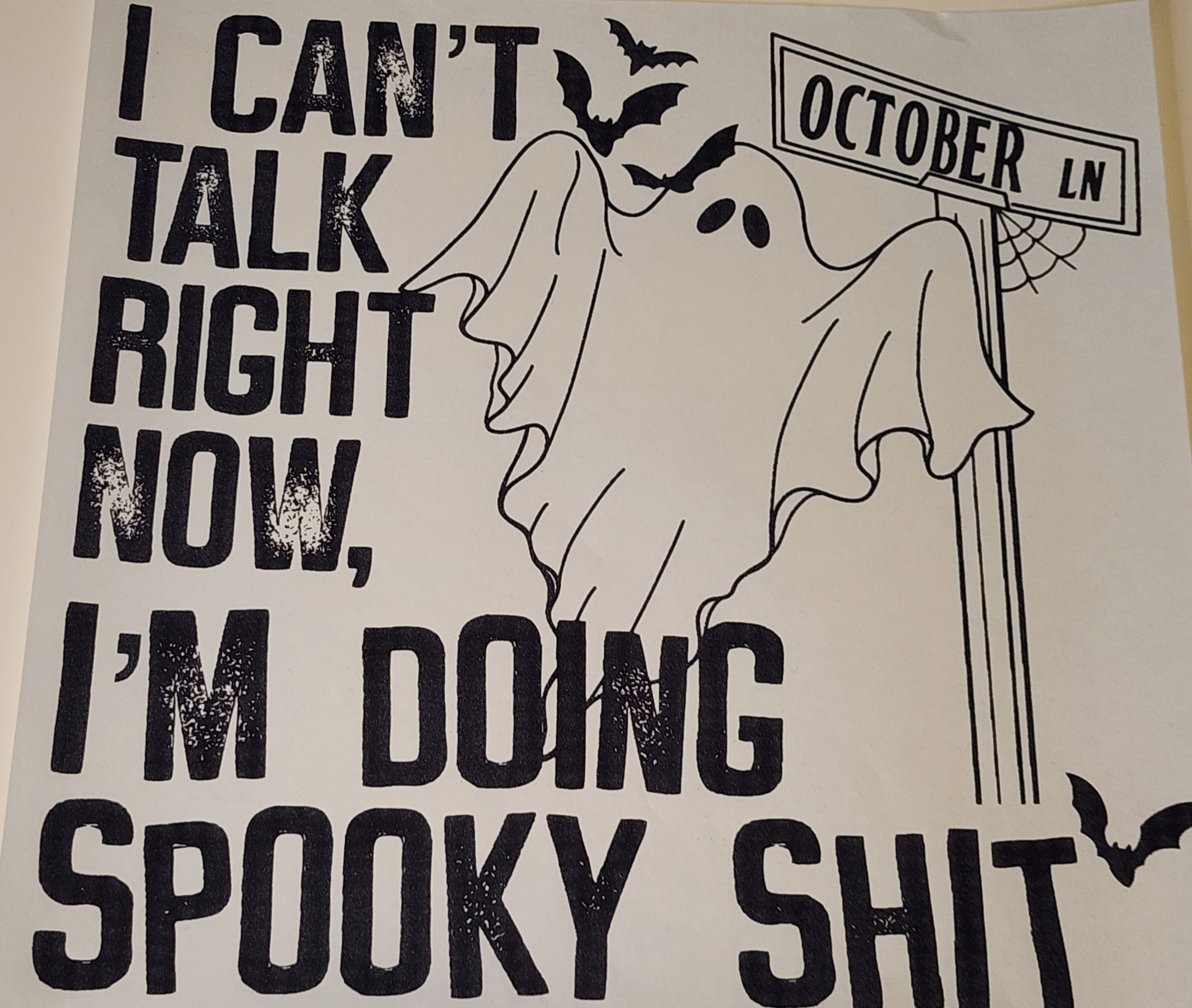 I can't talk now, I'm doing Spooky Shit