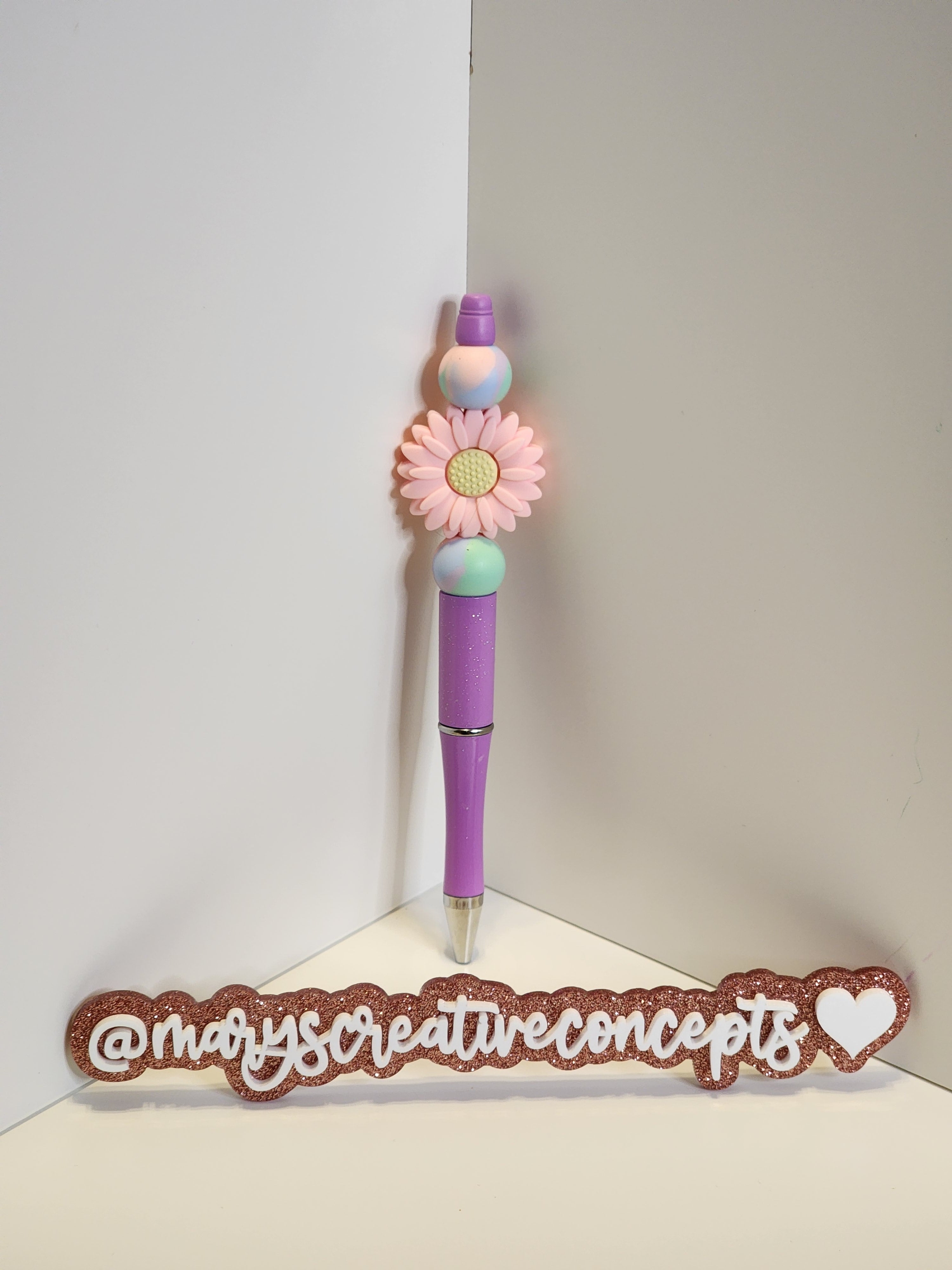 Pink / Yellow Flower Silicone Pen