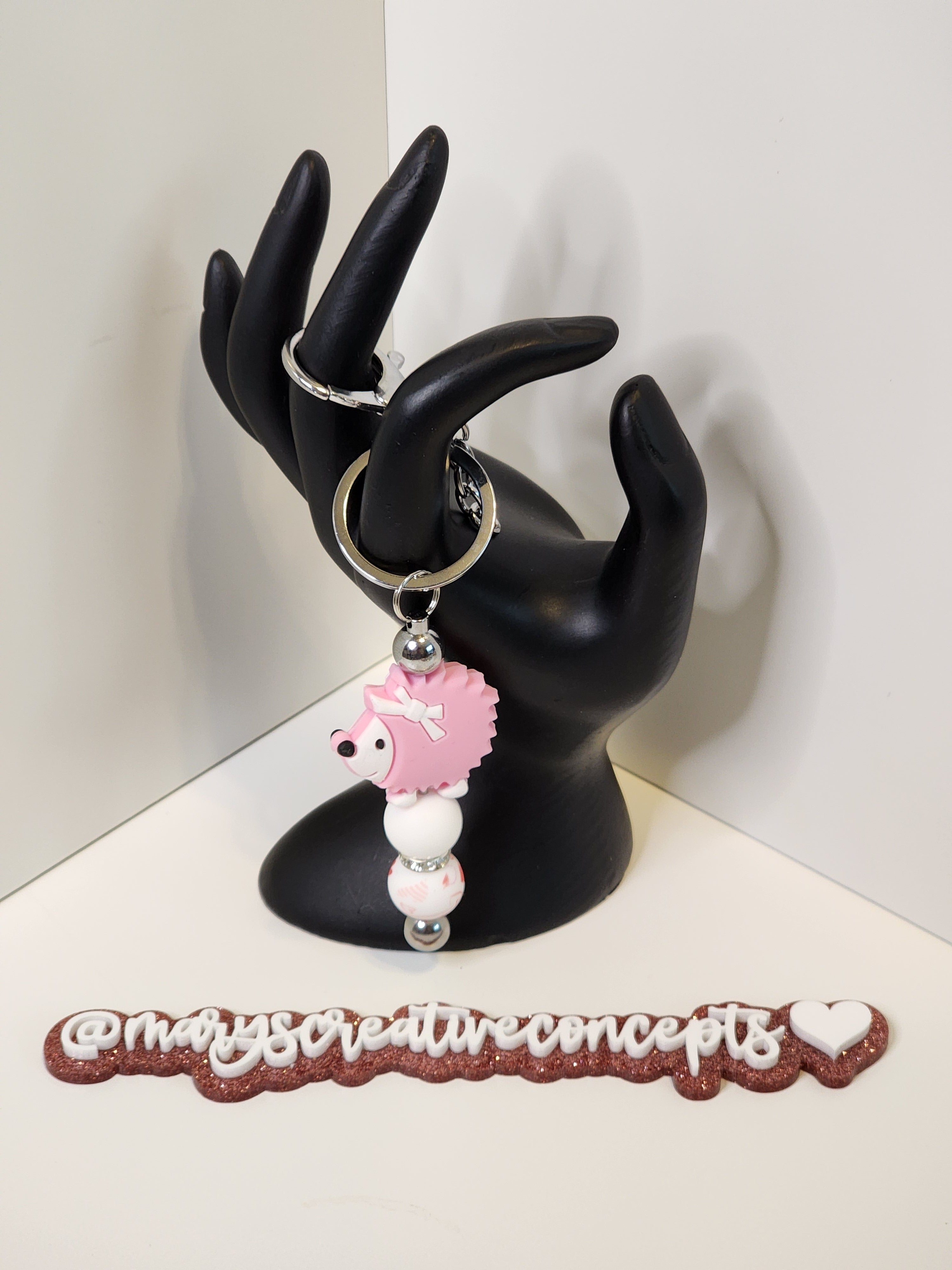 Pink Hedgehog Keychain