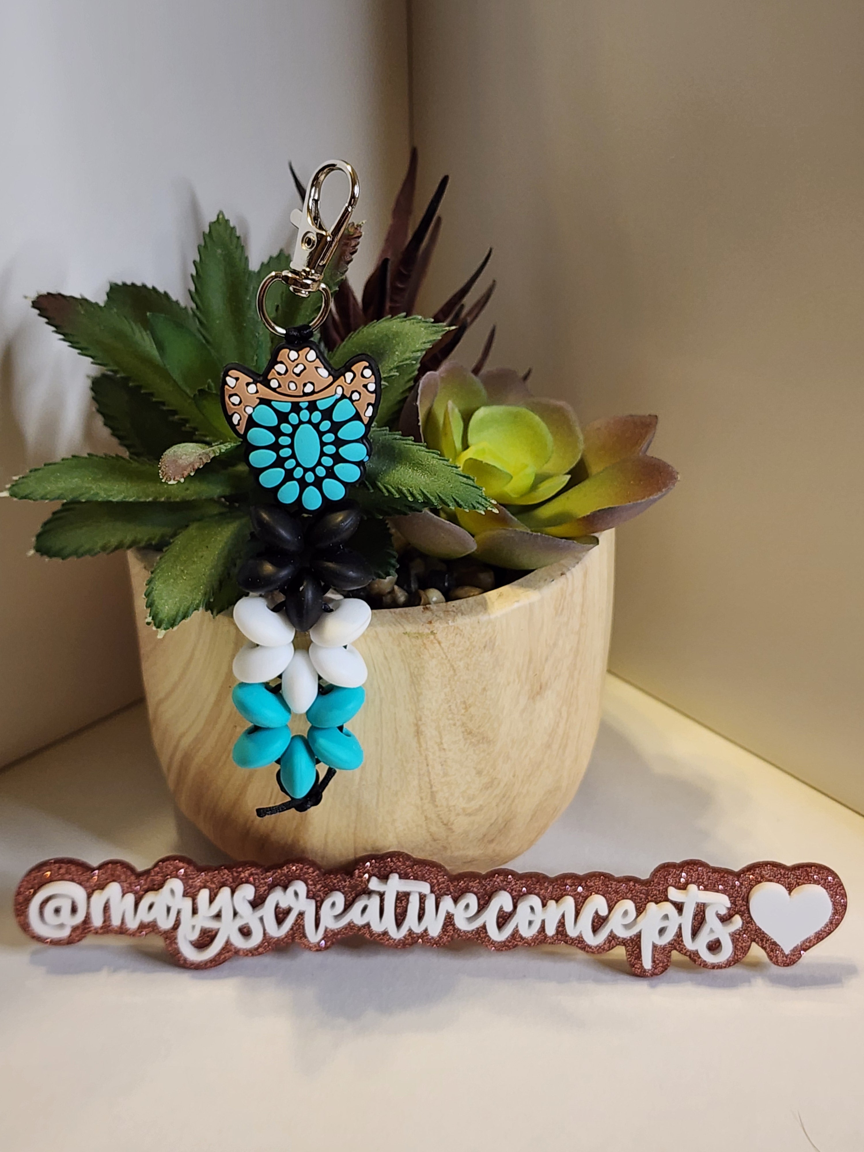 Cowboy Hat Flower Keychain