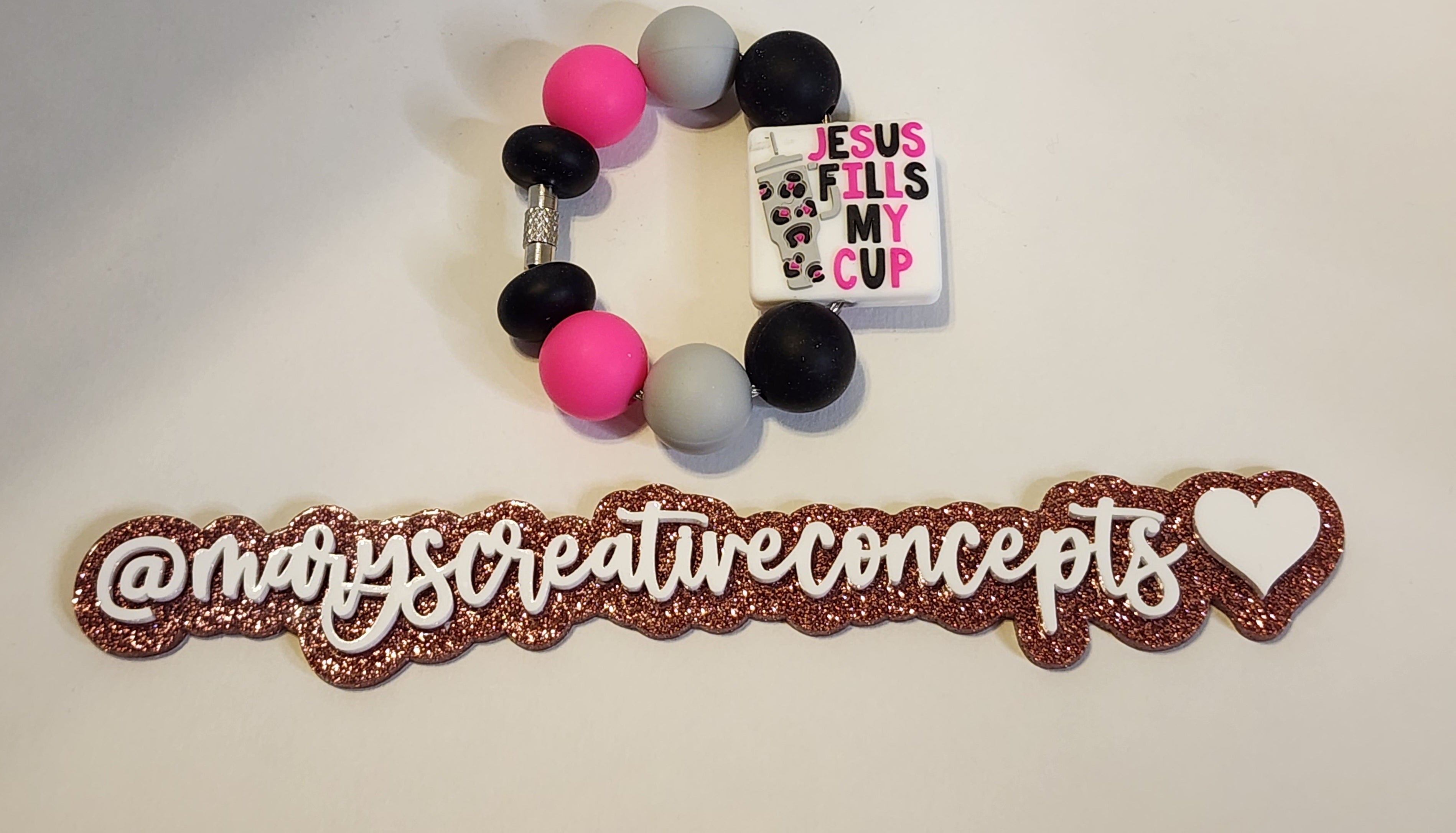 Jesus Fills my cup Silicone Beaded Cup Charm