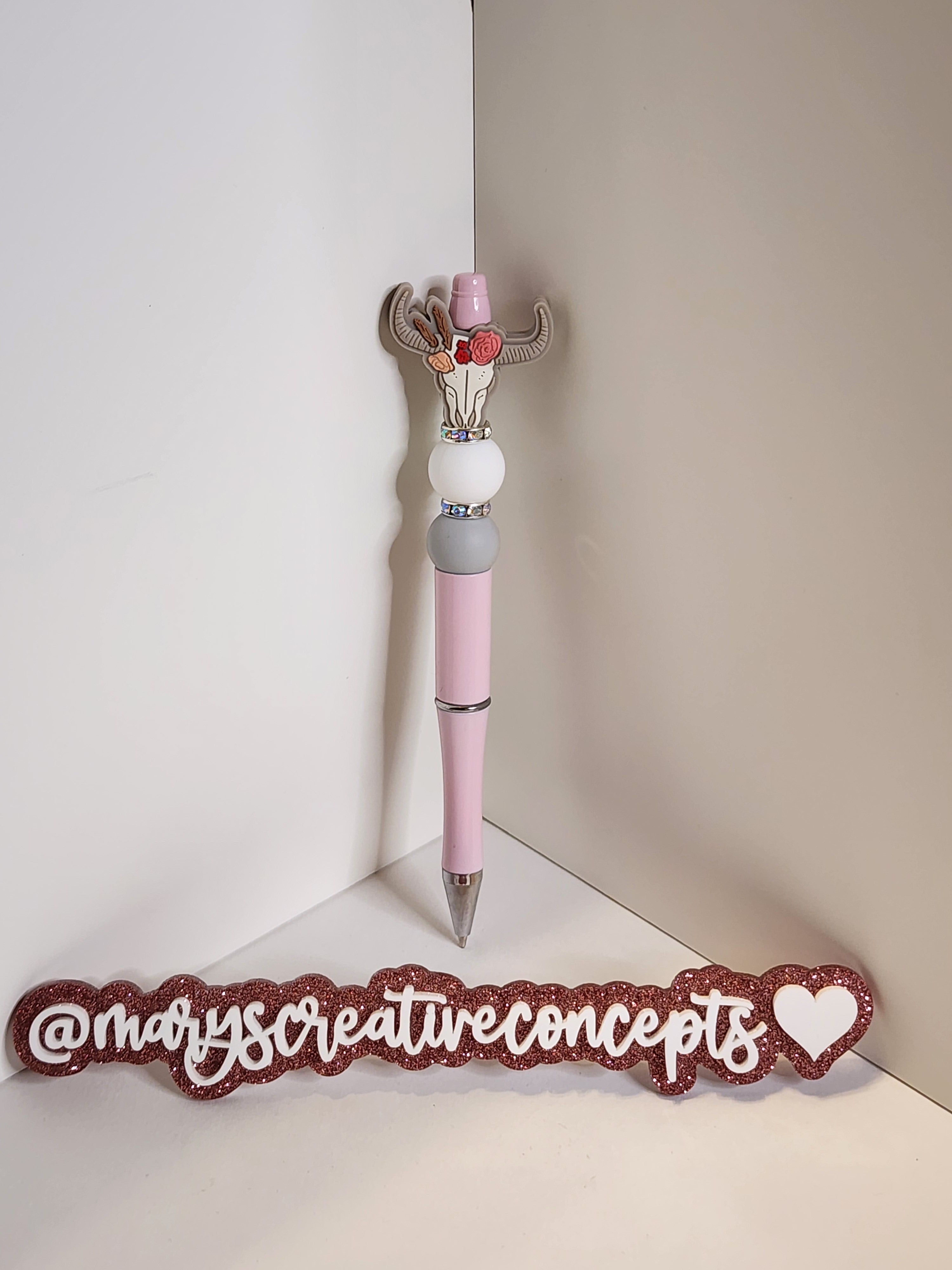 Pink/Gray Steer Silicone Pen