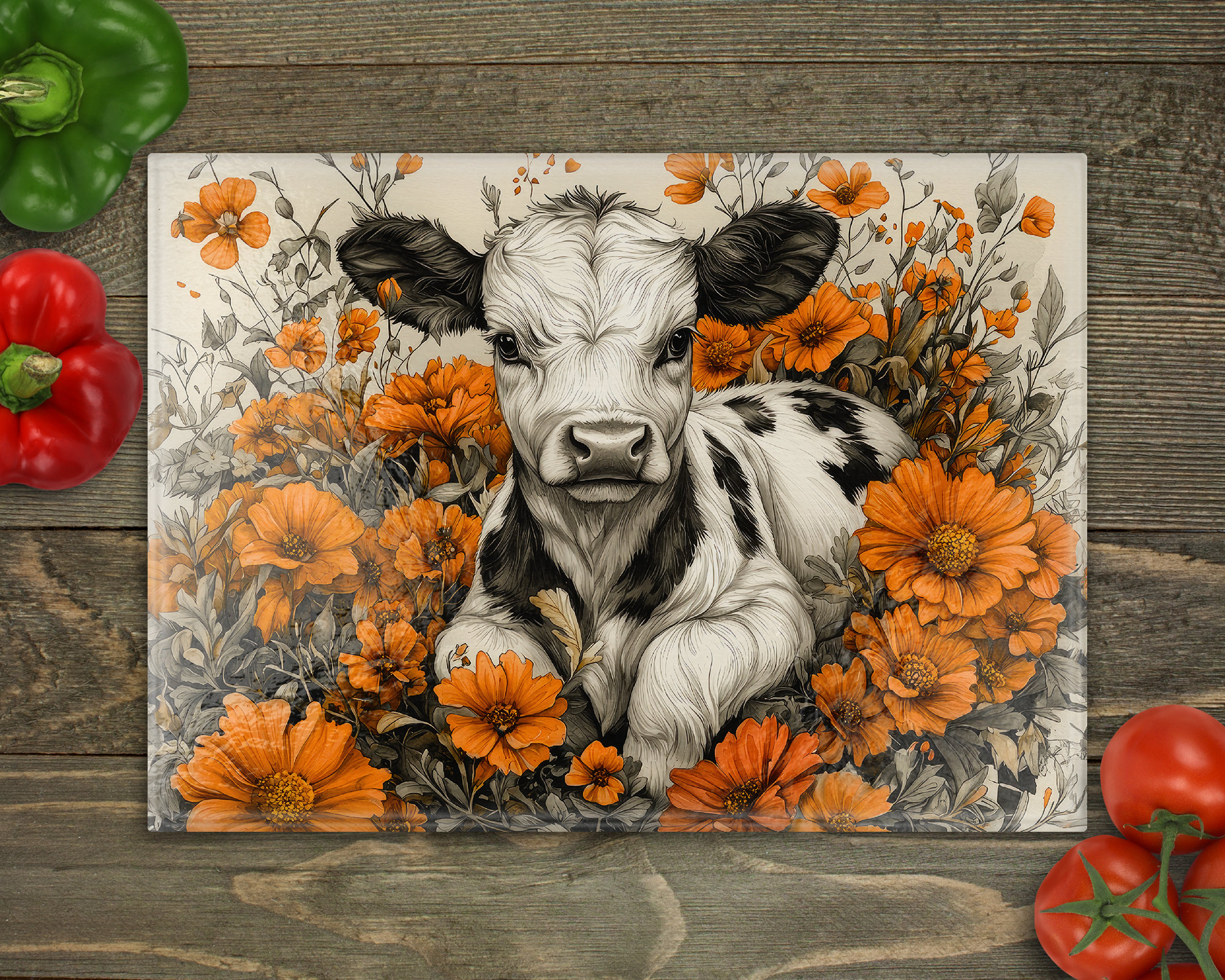 Baby Dairy Cow Cutting Board