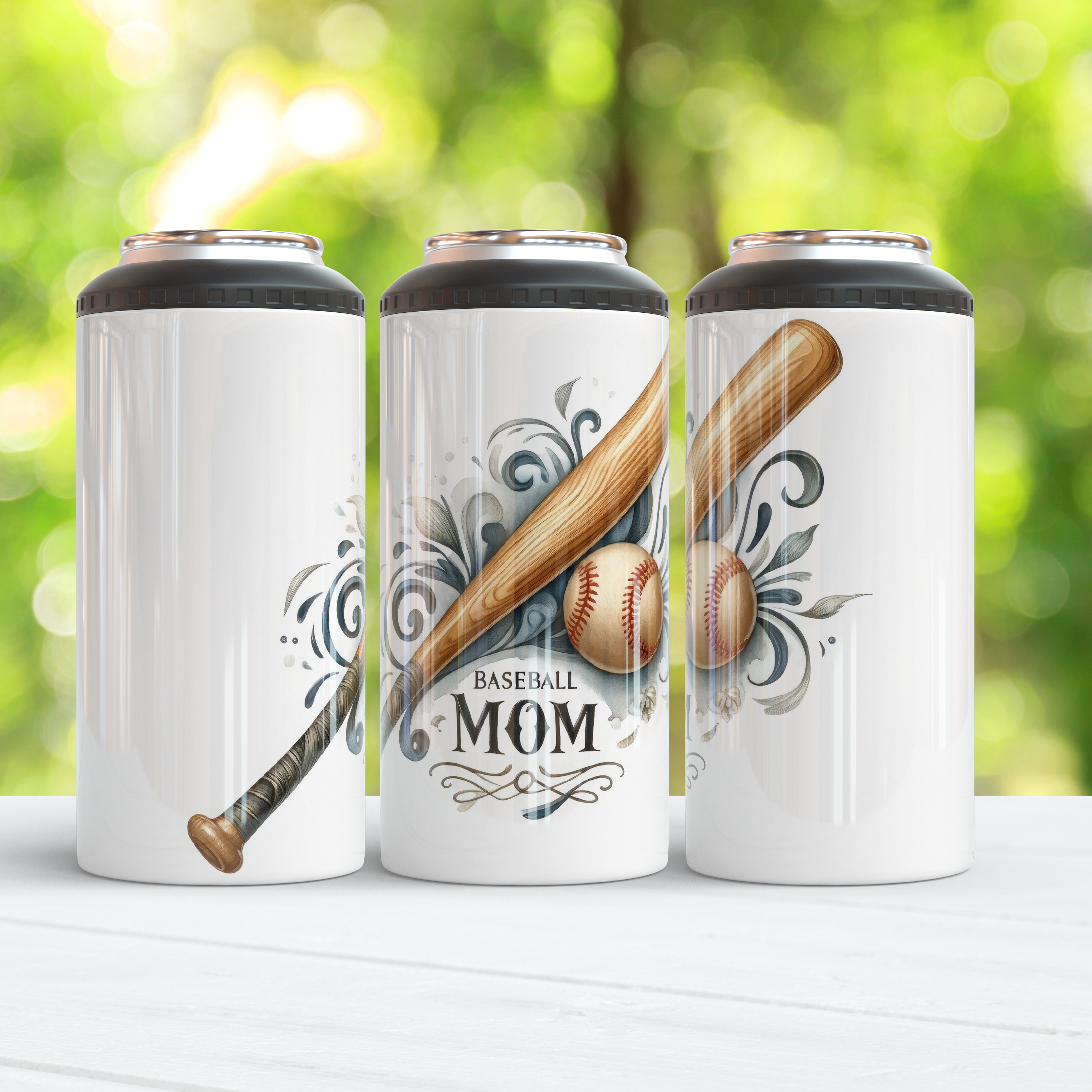 Baseball Mom  4 in  1 Can Cooler