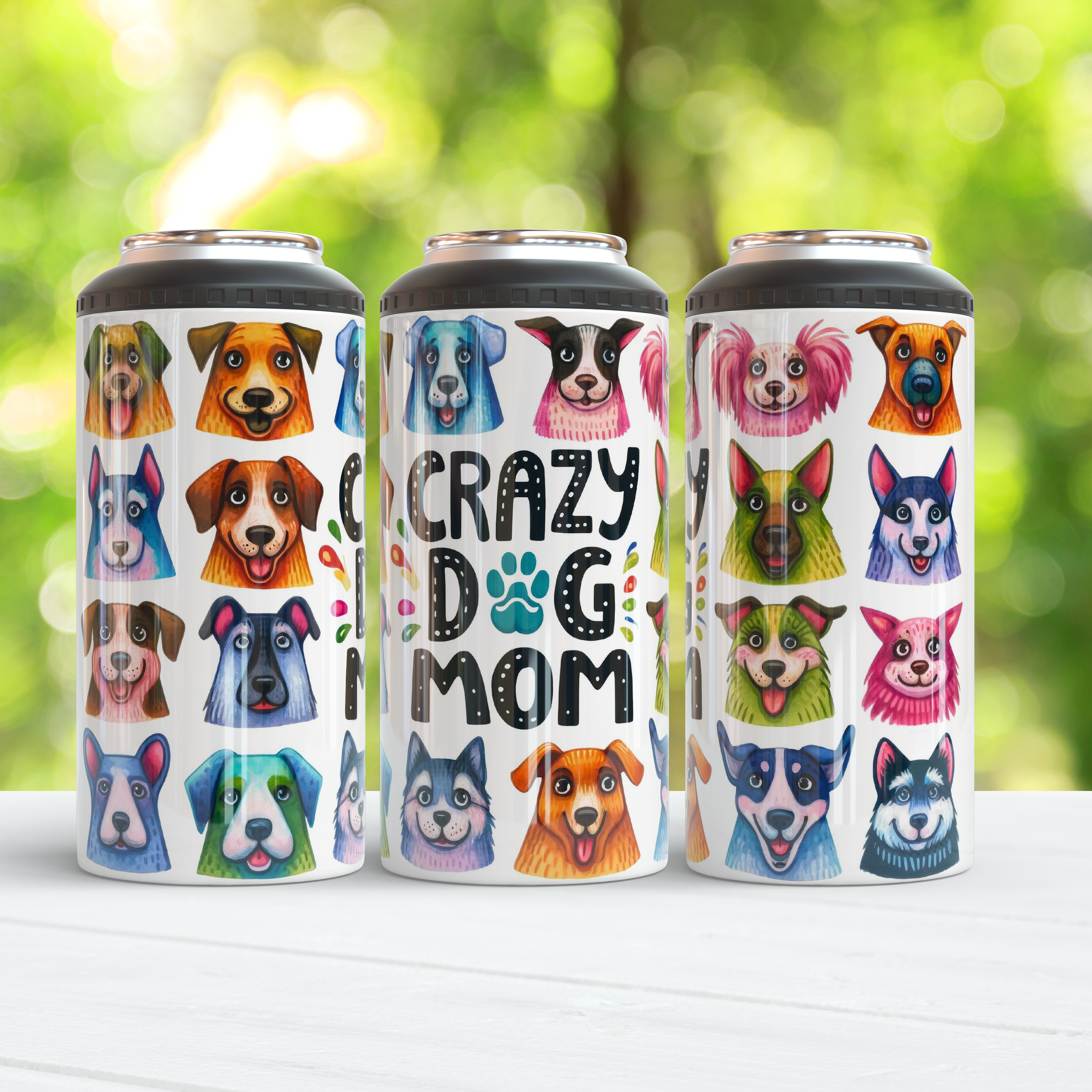 Crazy Dog Mom 4 in  1 Can Cooler.