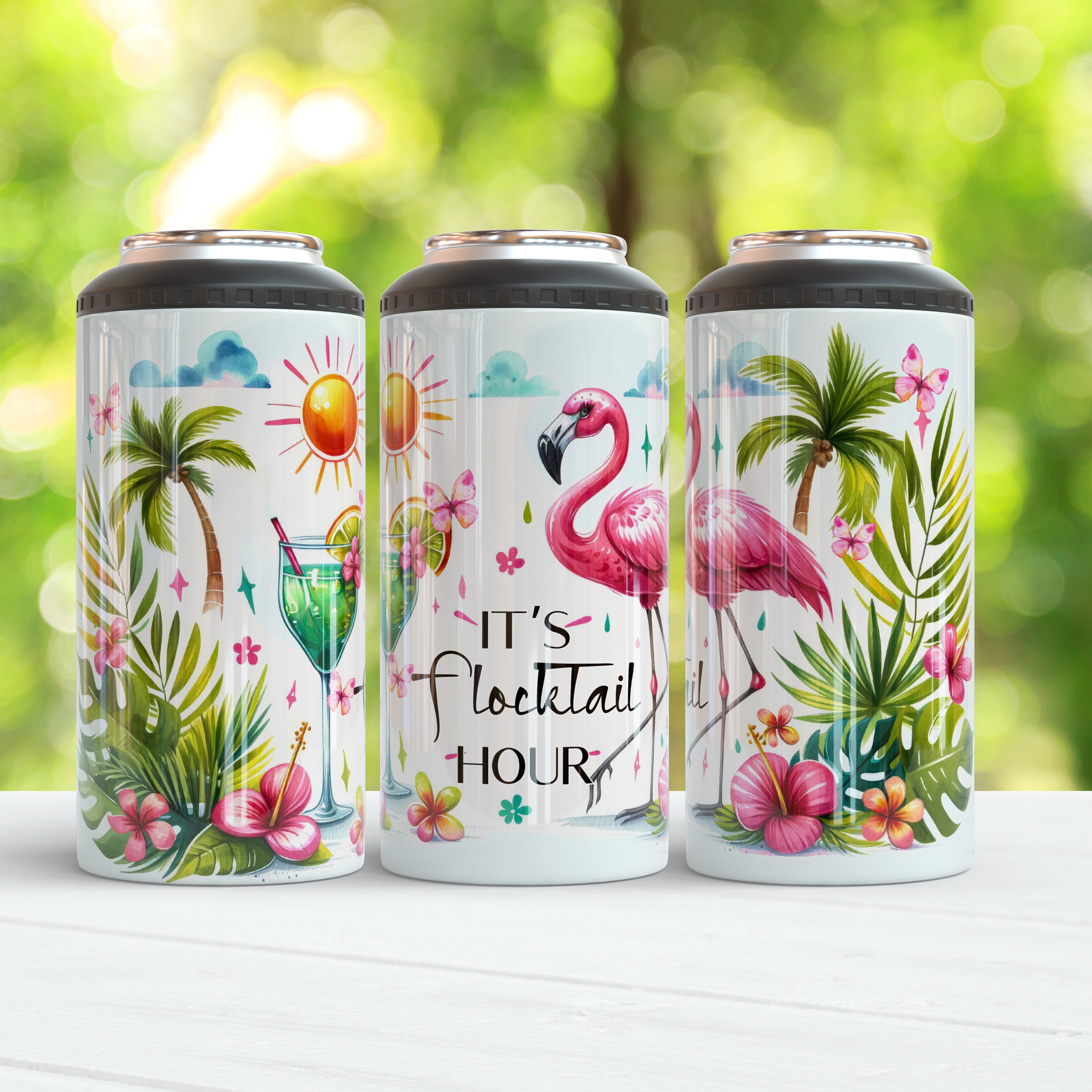 It's Flocktail Hour 4 in  1 Can Cooler.