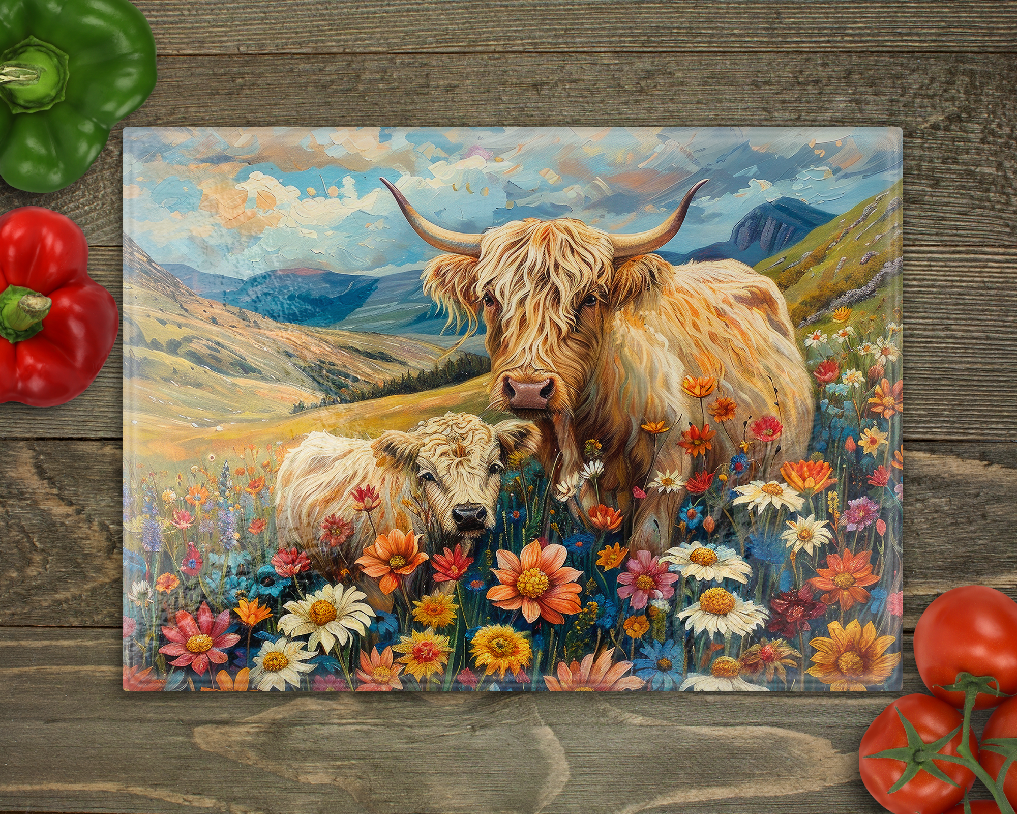 Mom and Baby Highland Cutting Board