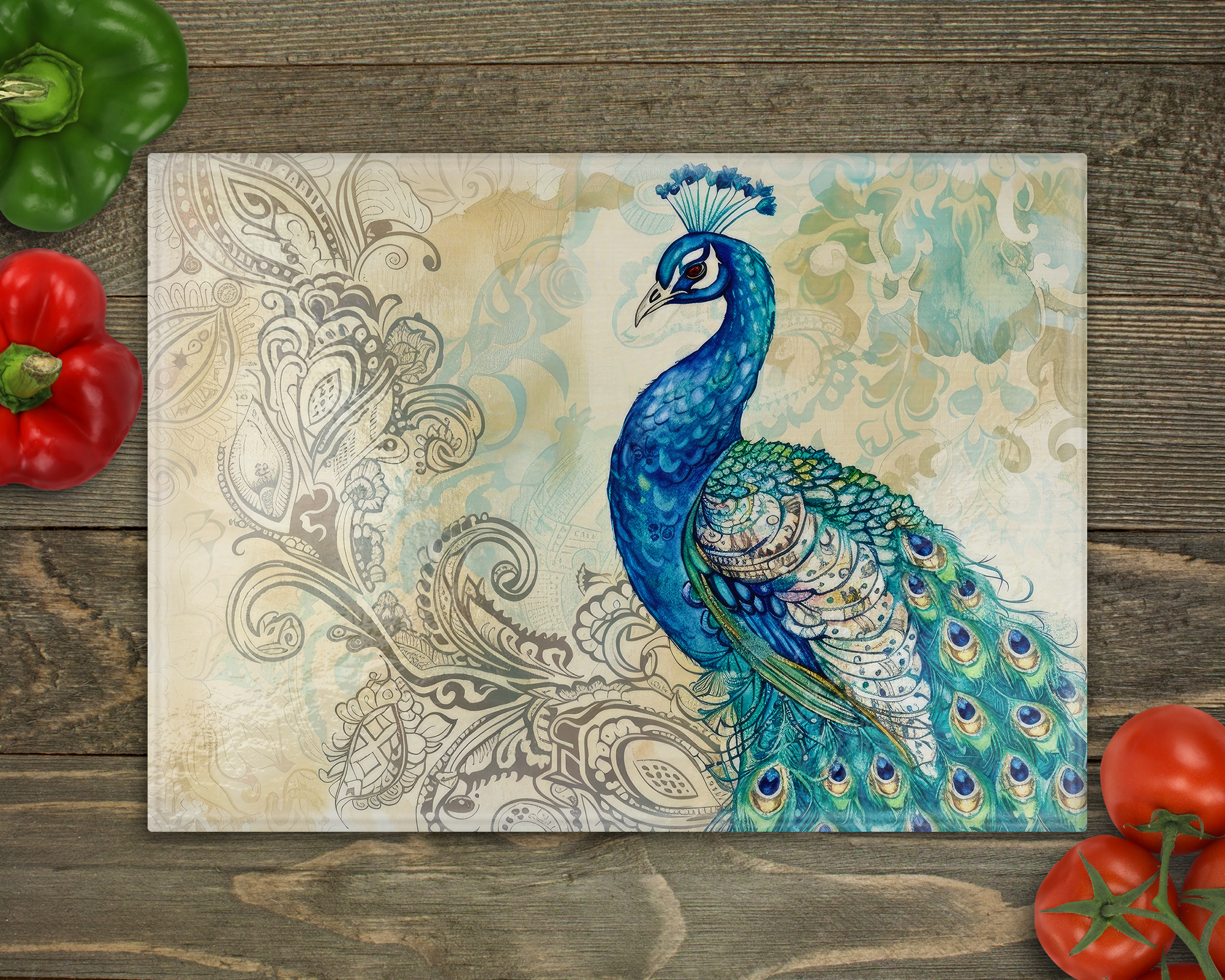 Peacock Cutting Board