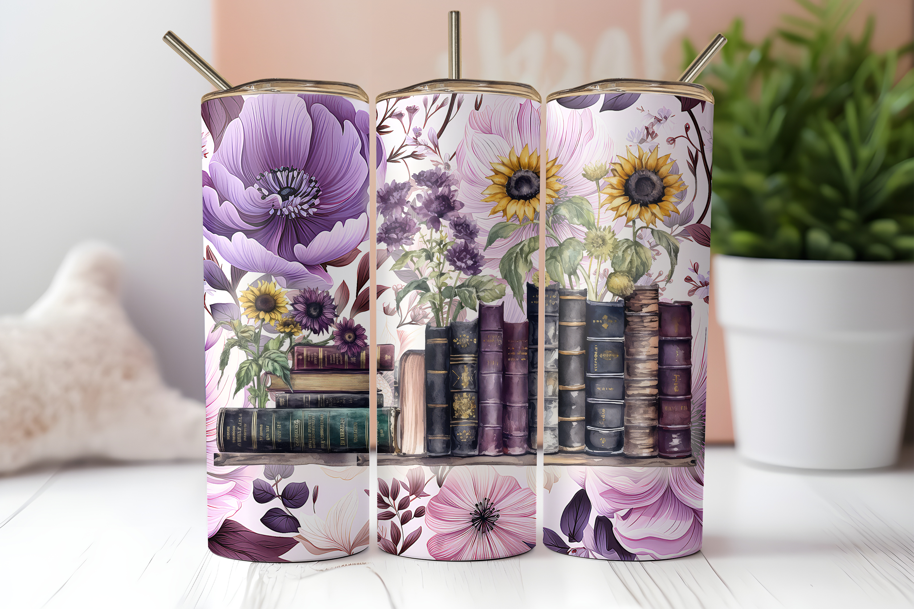 Purple Floral Books