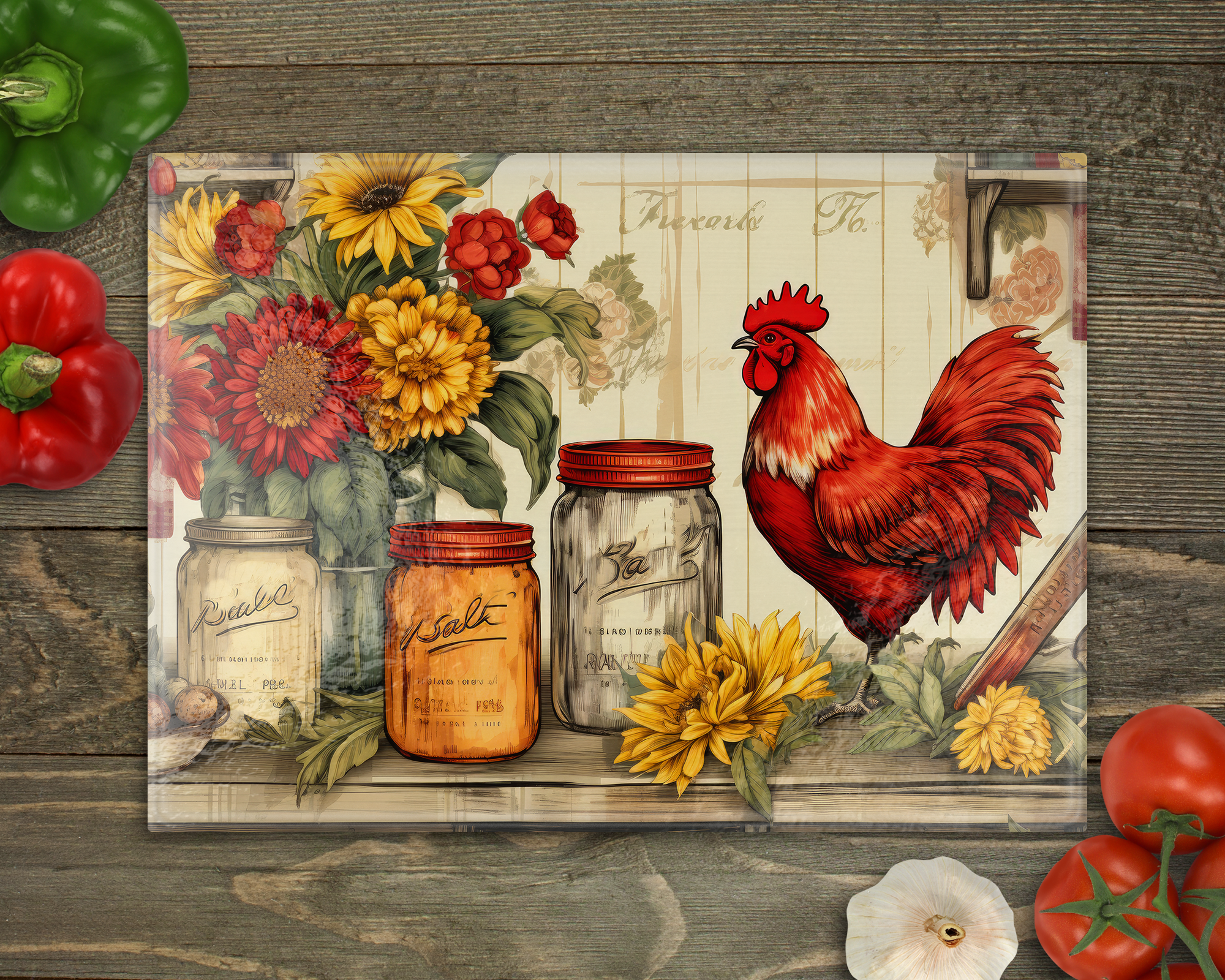 Rooster Farmhouse Cutting Board