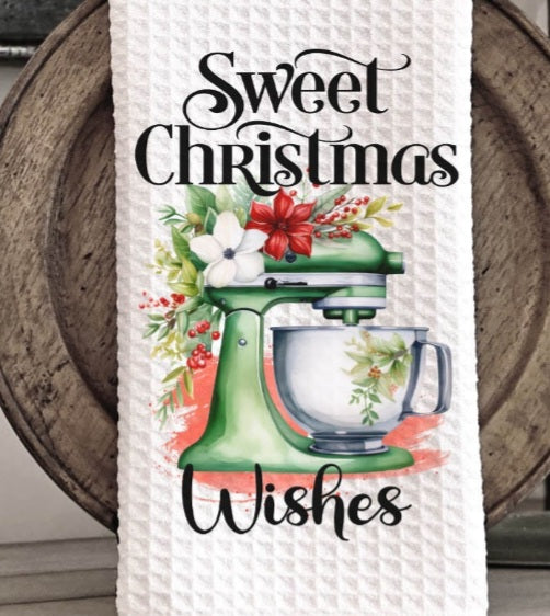 Sweet Christmas Wishes Tea Towel
