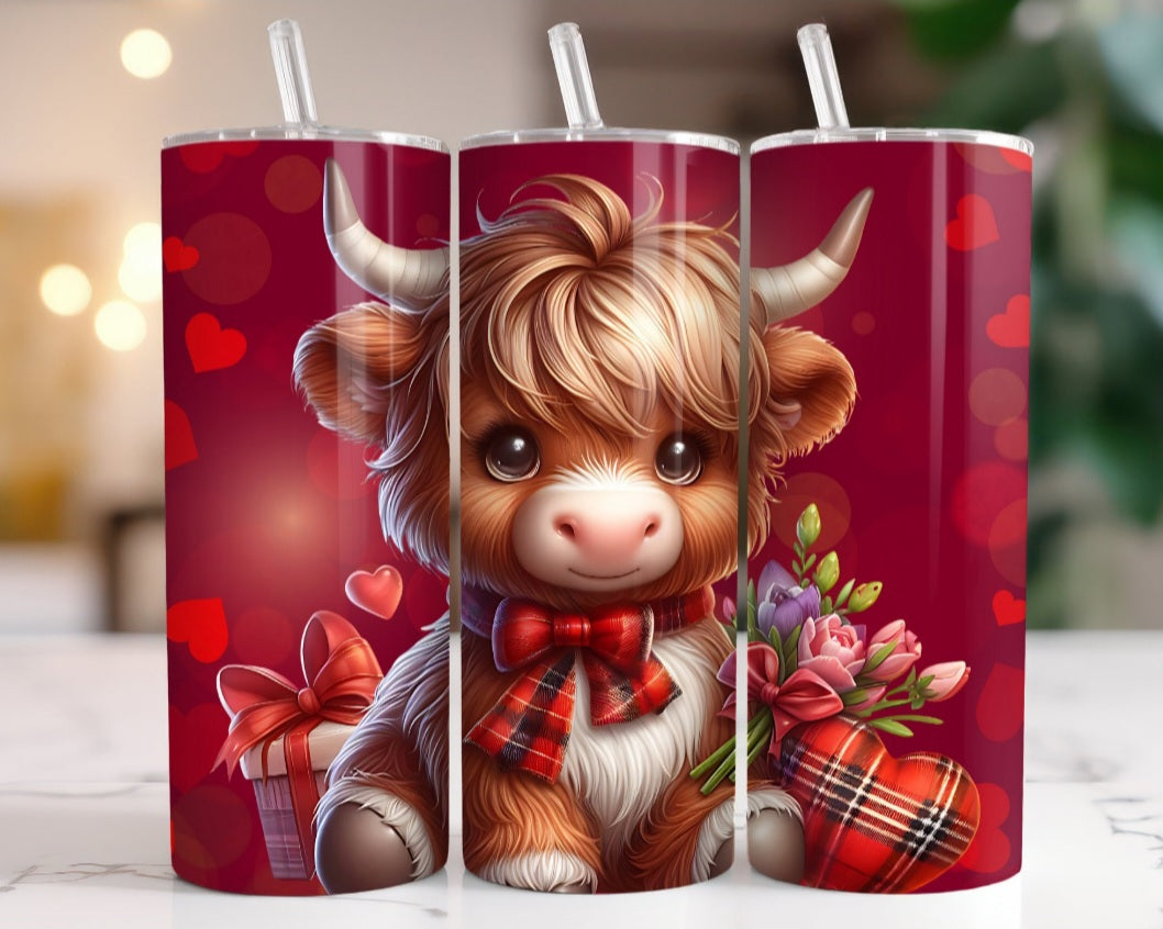 Highland Cow with Red