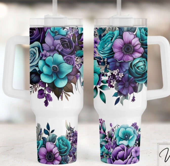 Purple & Teal Flowers