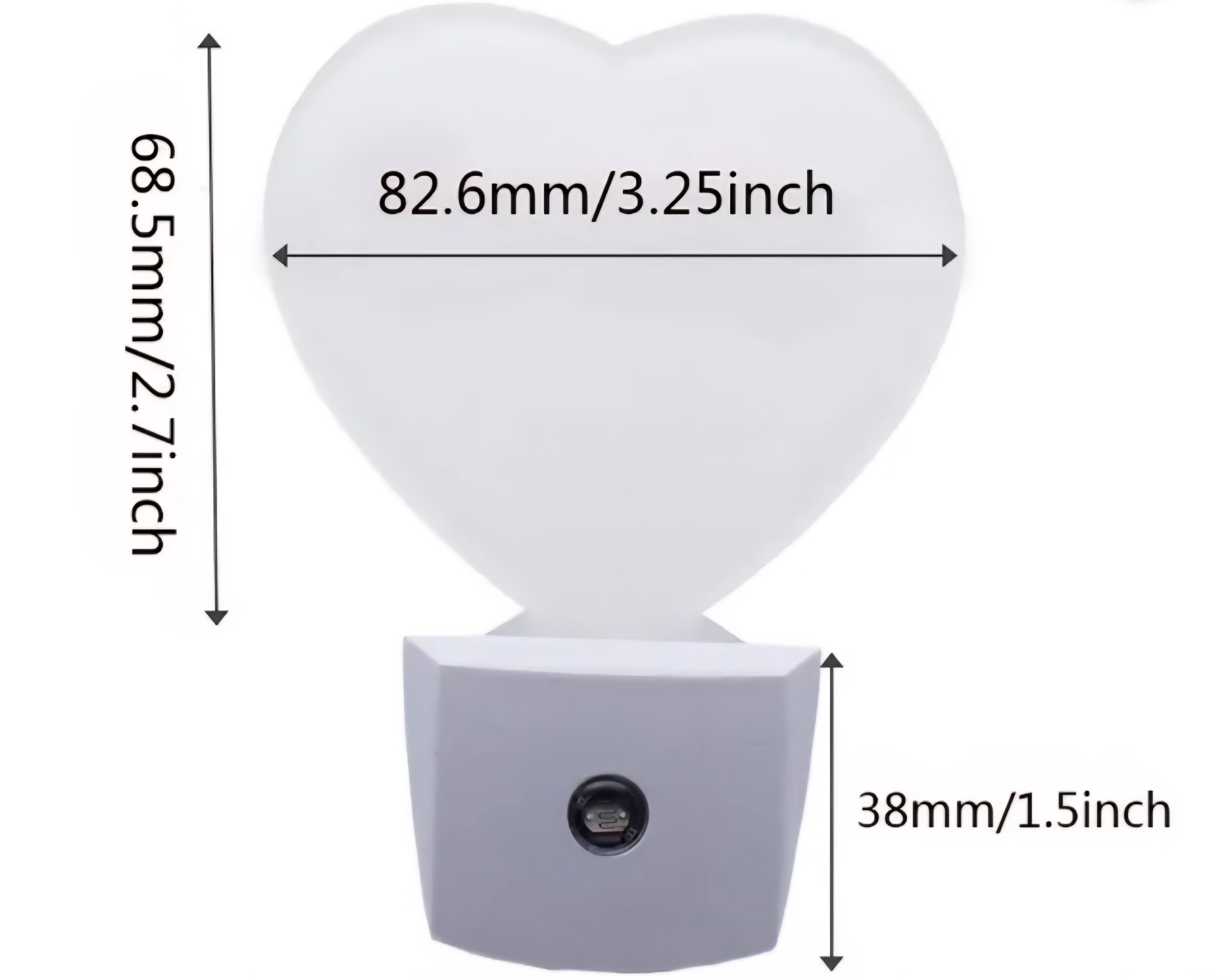 Sublimation Heart Acrylic LED Night Light