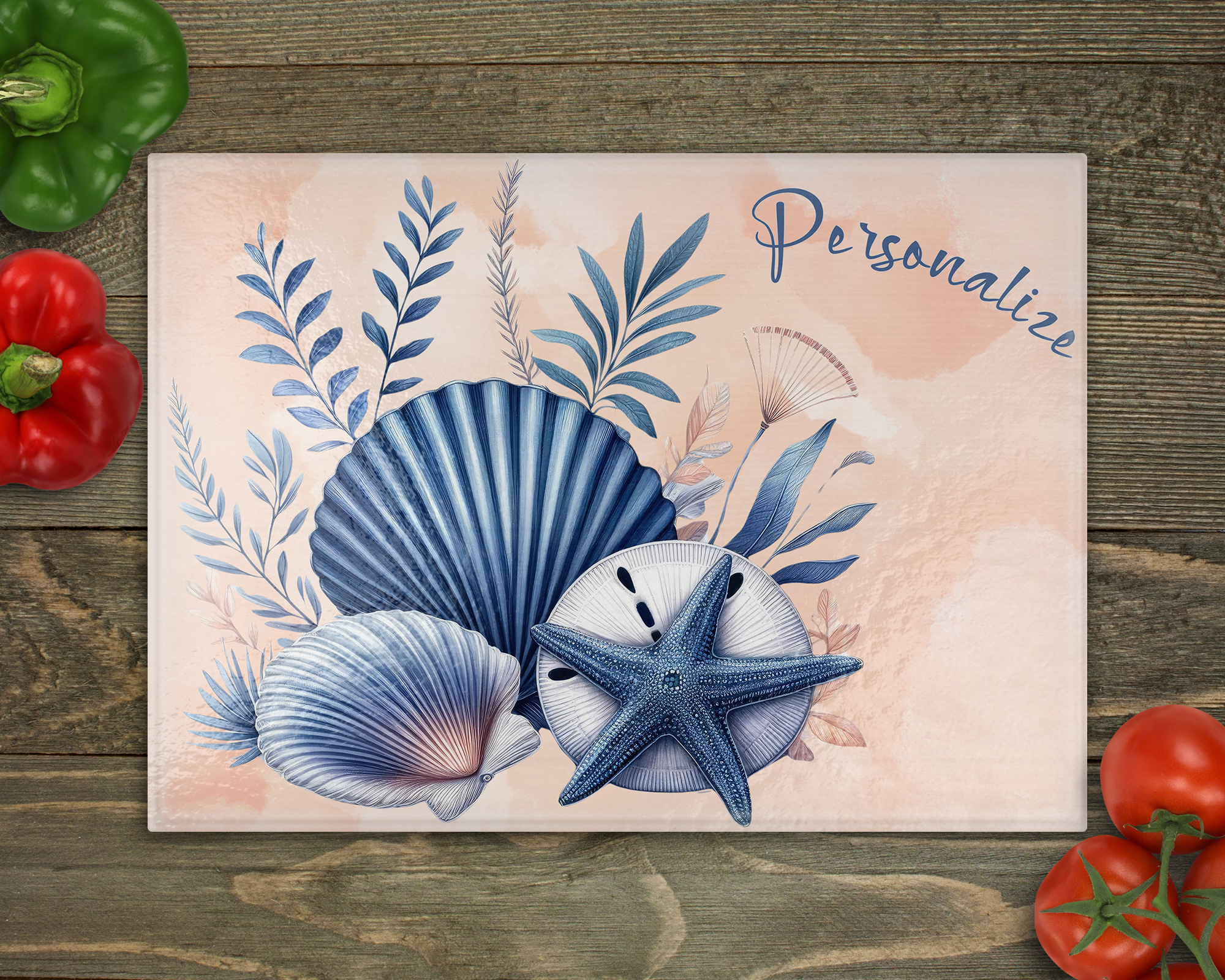 Shells  ( Can be Personalized) Cutting Board