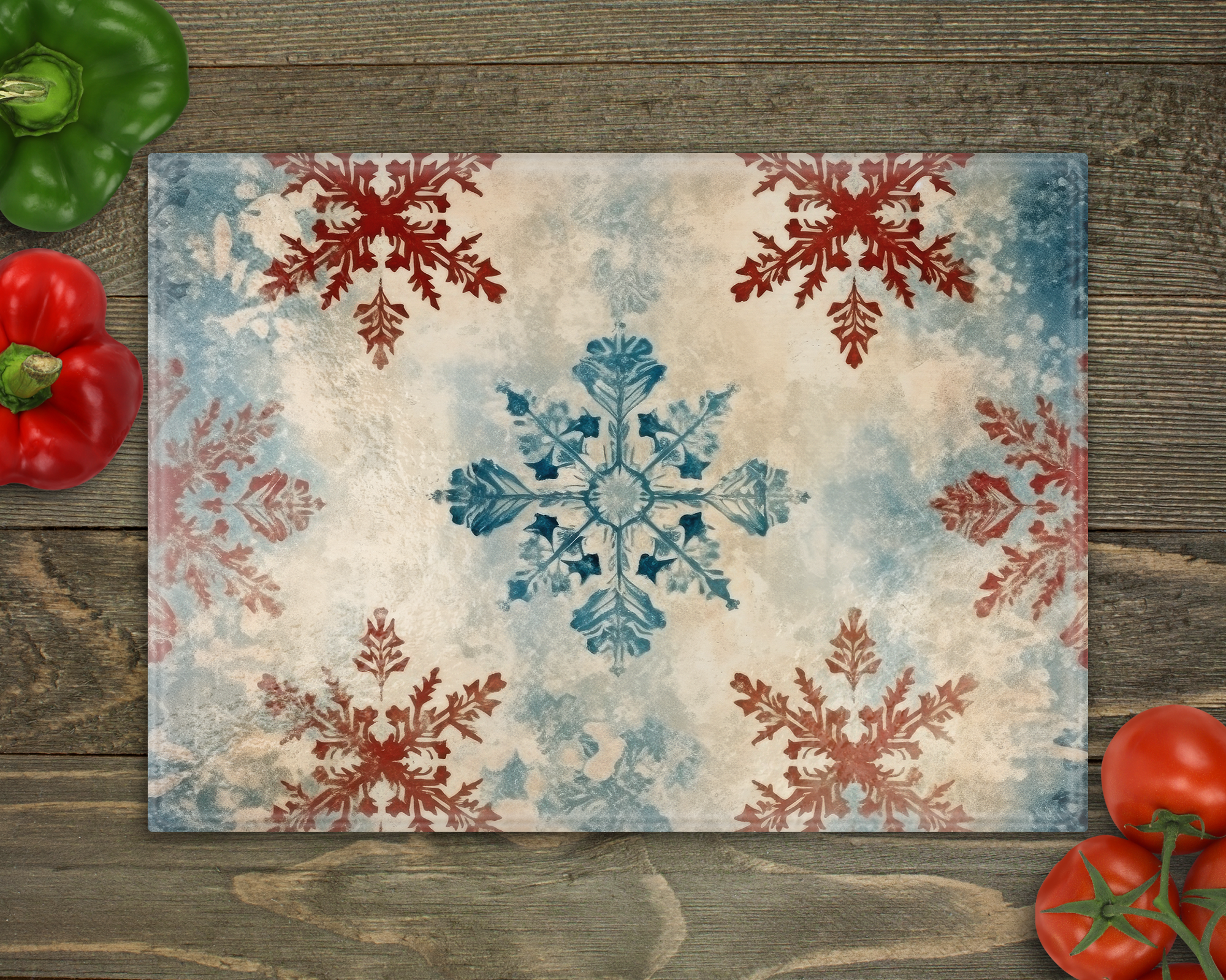 Large Snowflakes Cutting Board