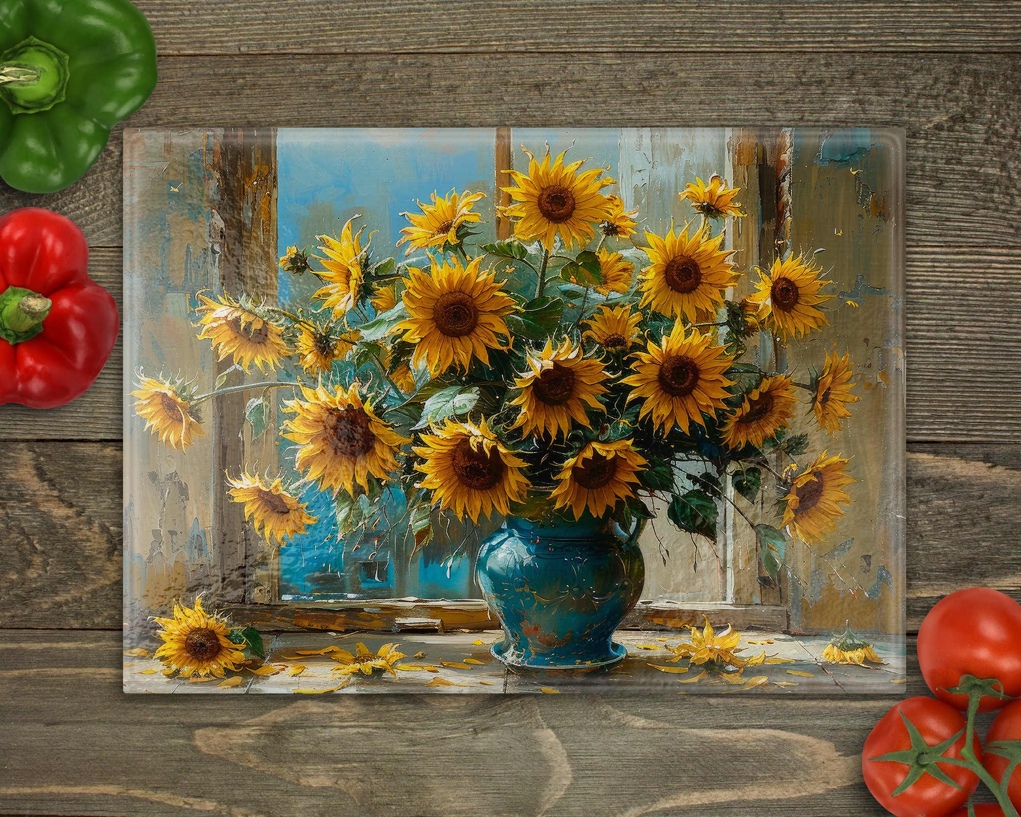 Sunflower Vase Cutting Board