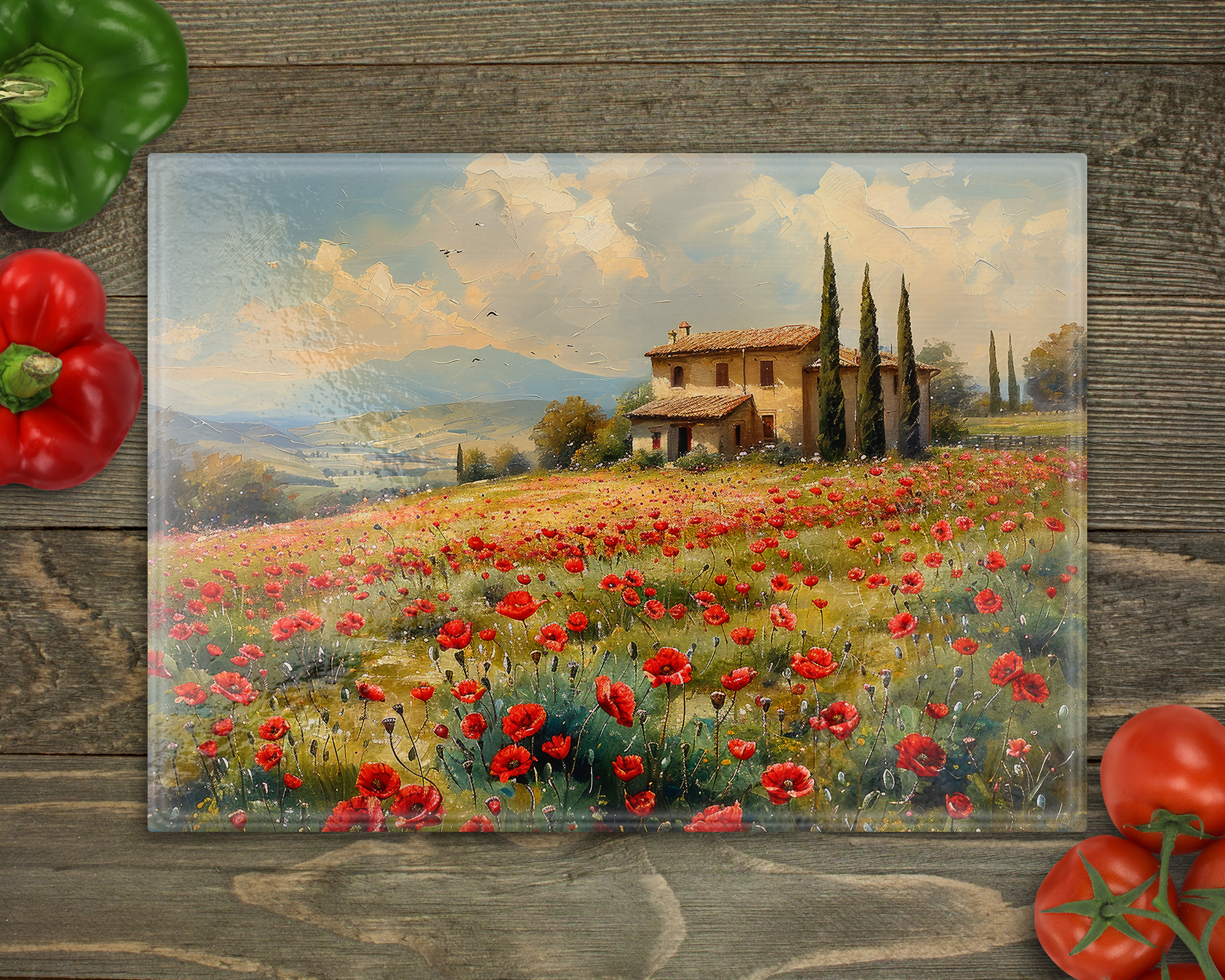 Tuscany Poppies Cutting Board