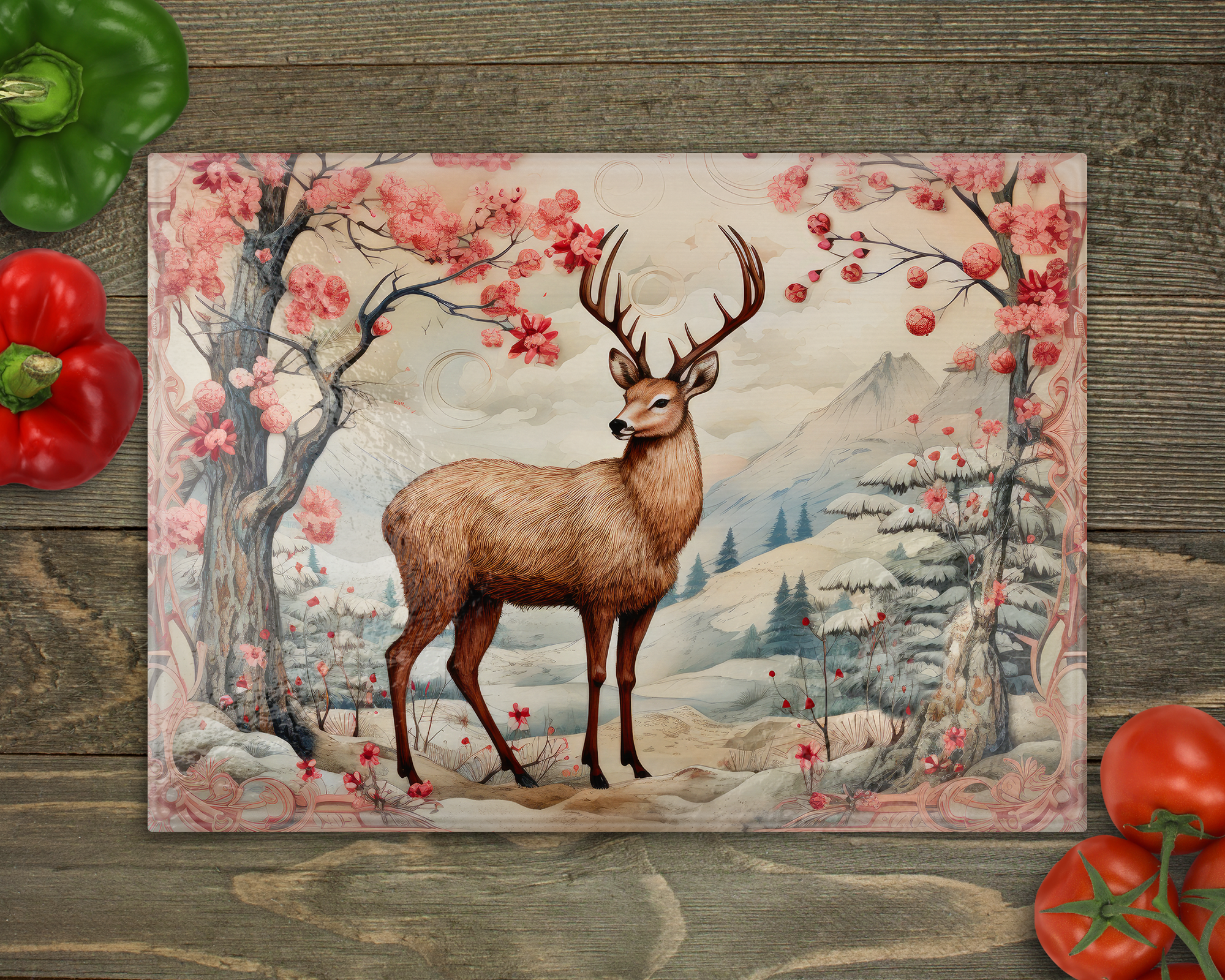 Blossom Deer Cutting Board