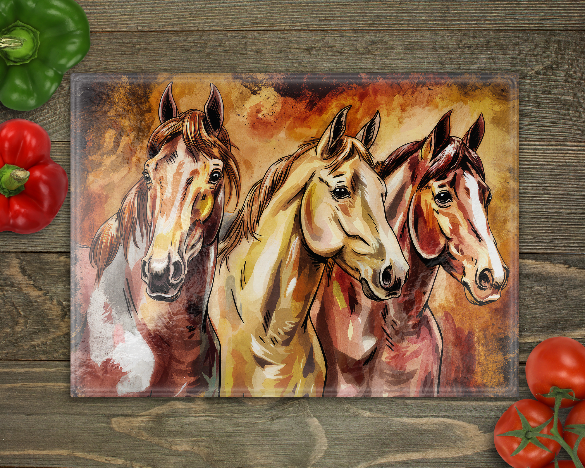 Horses Cutting Board