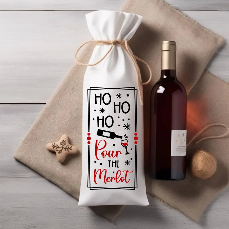 Ho Ho Ho Pour the Merlot Wine Bag