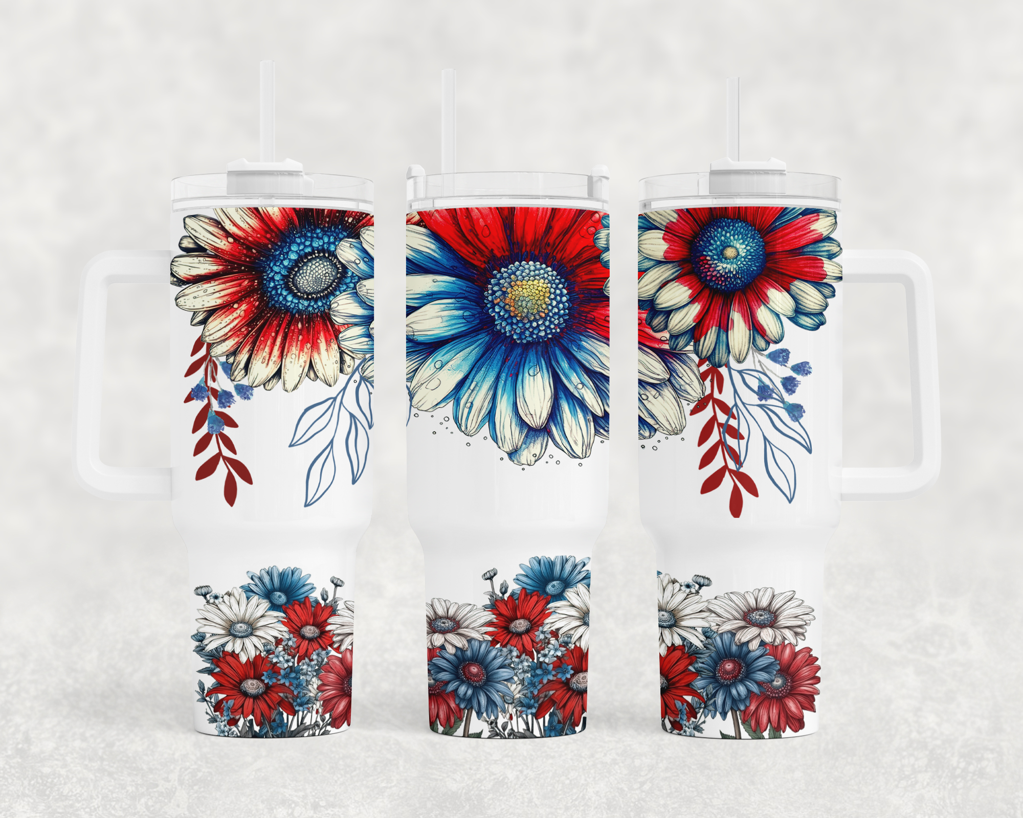 Red White Blue Daisy