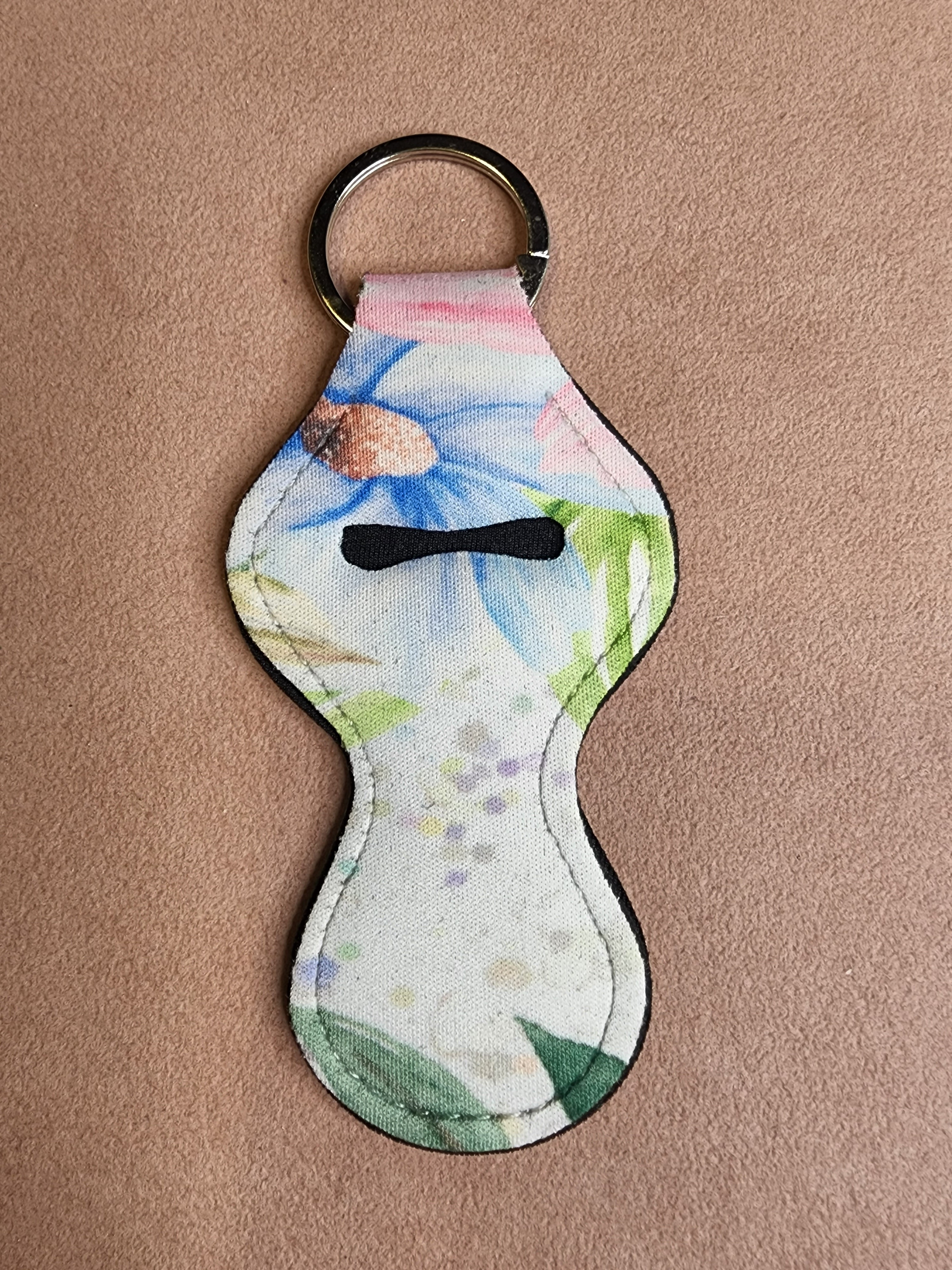 Floral Chapstick Holder Keychain