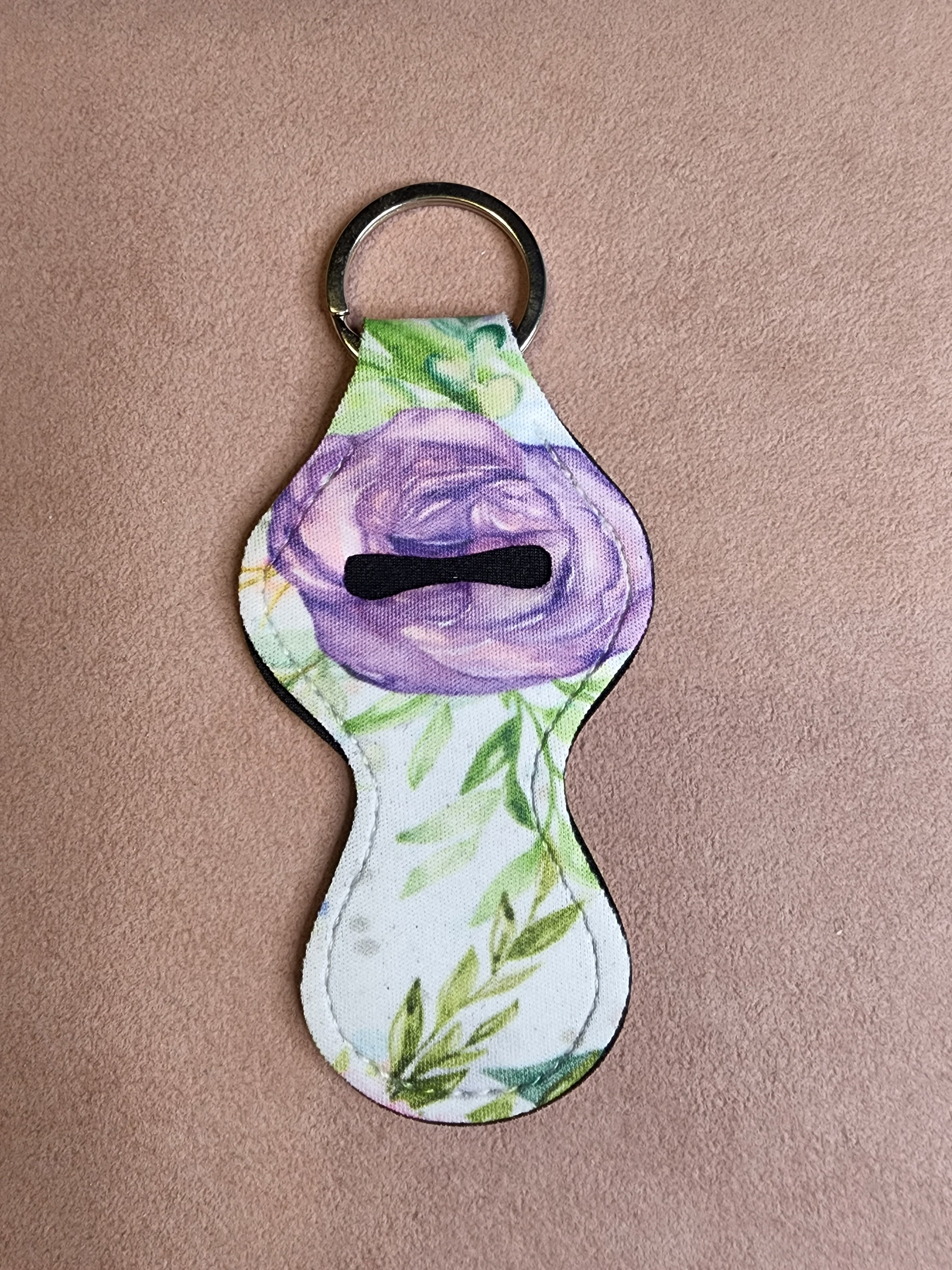 Floral Chapstick Holder Keychain