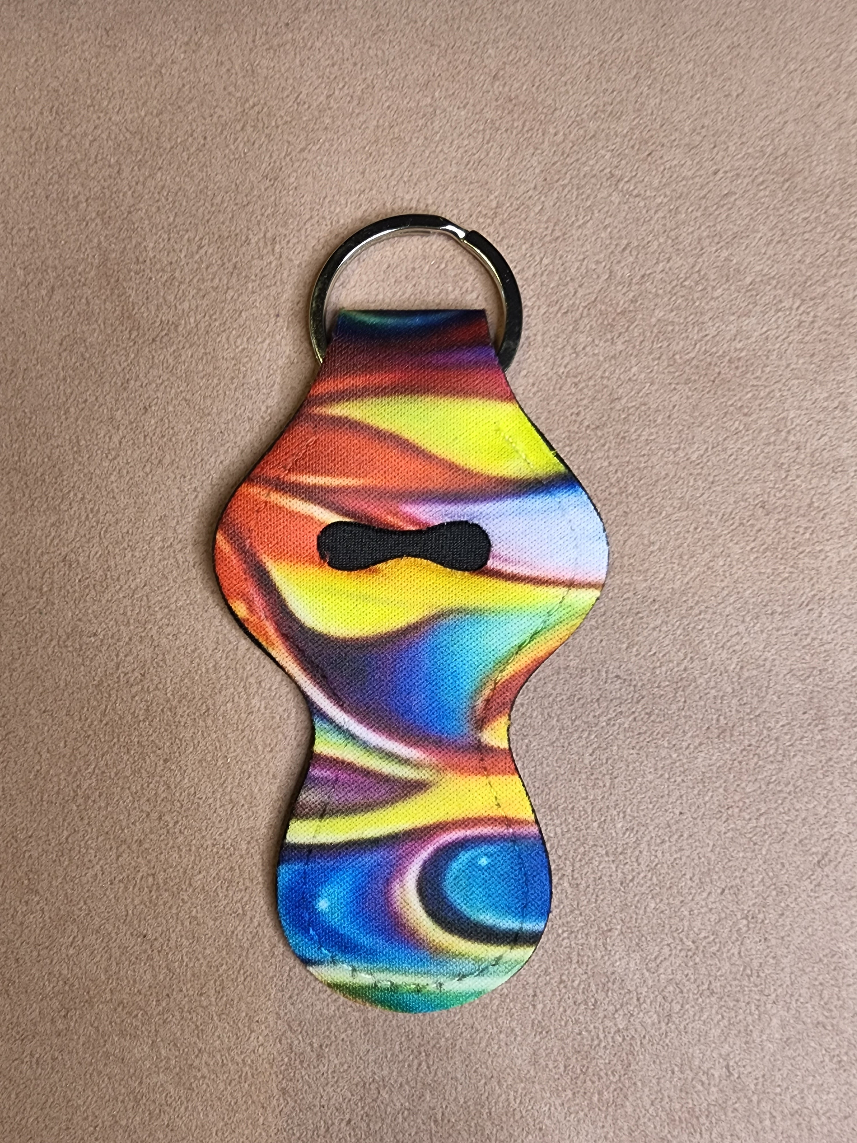 Watercolor Chapstick Holder Keychain