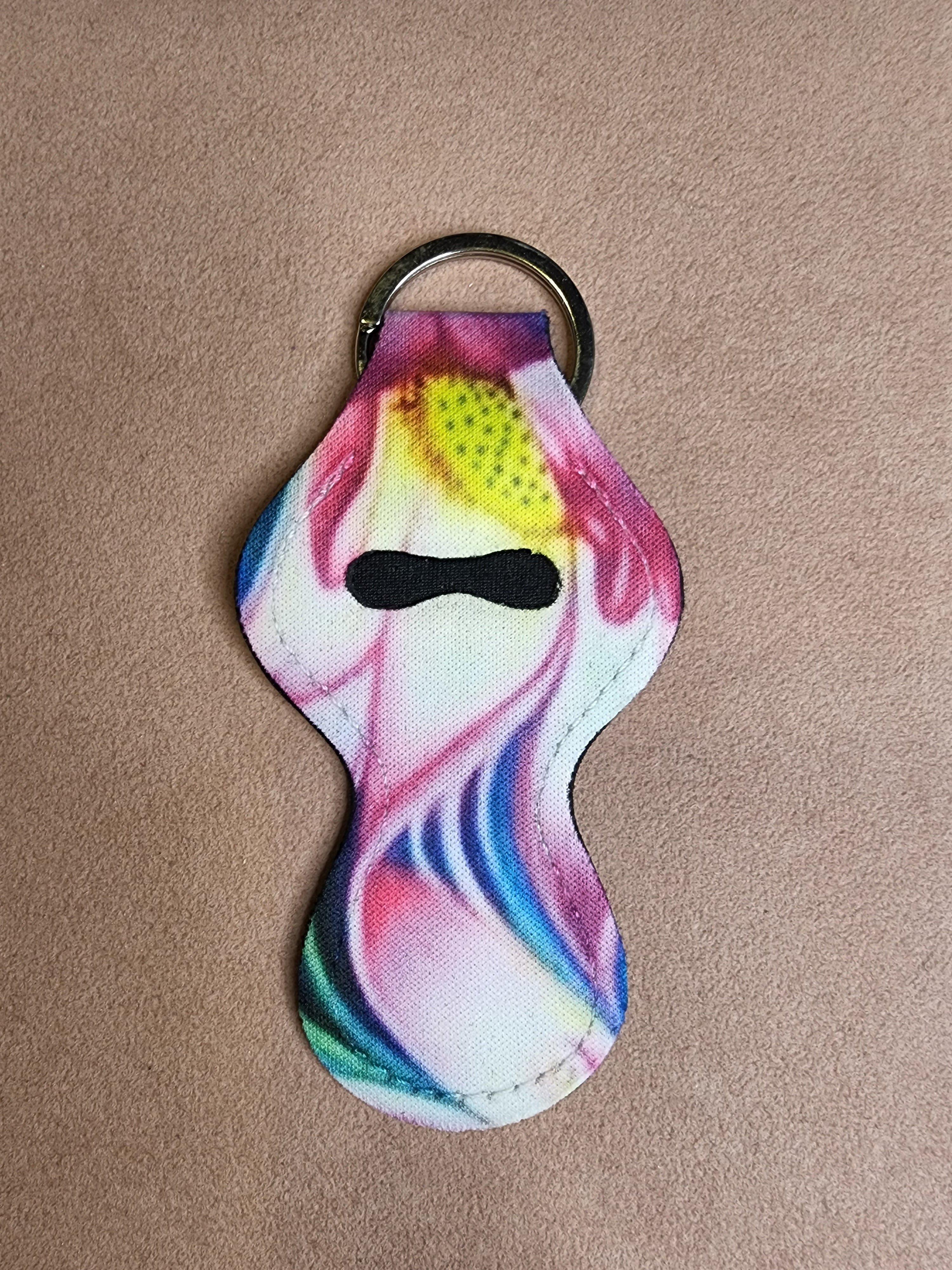 Watercolor Chapstick Holder Keychain