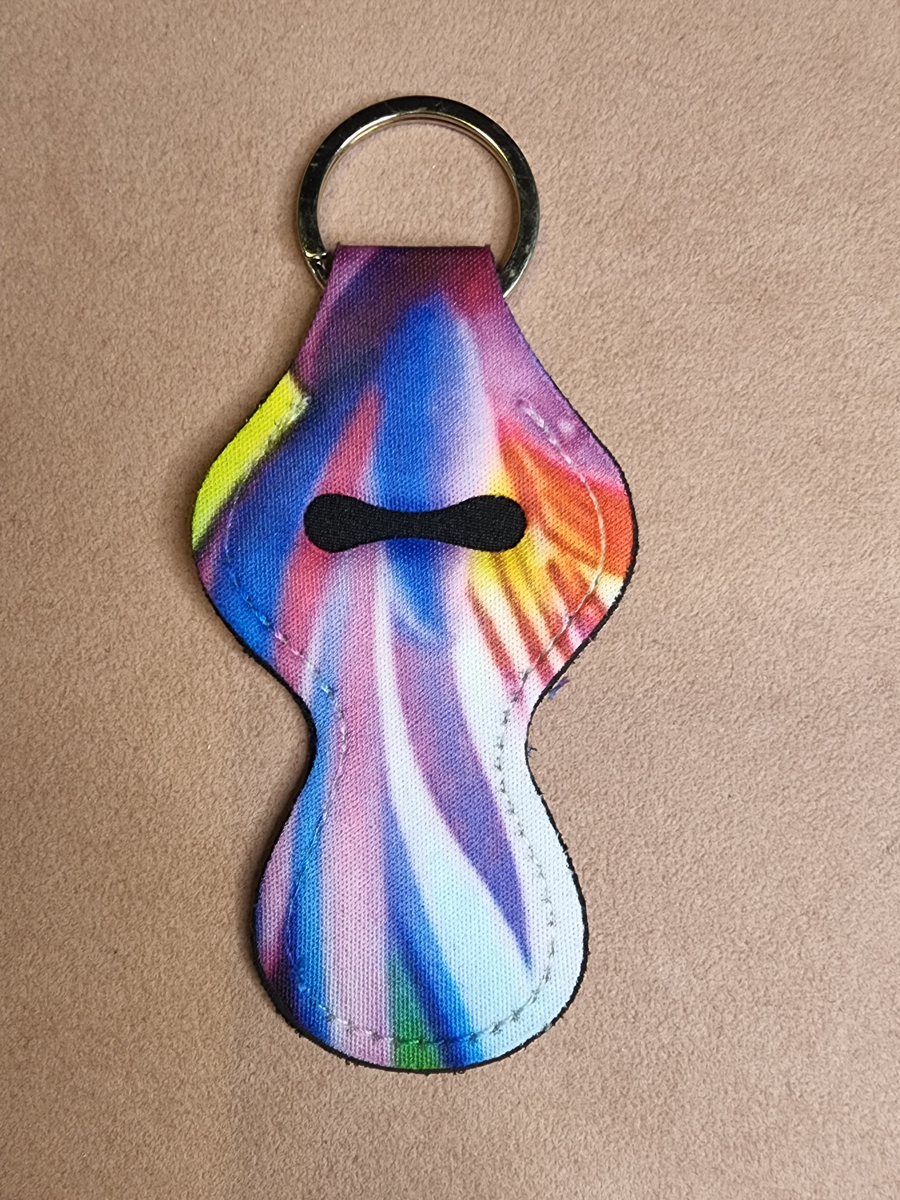 Watercolor Chapstick Holder Keychain