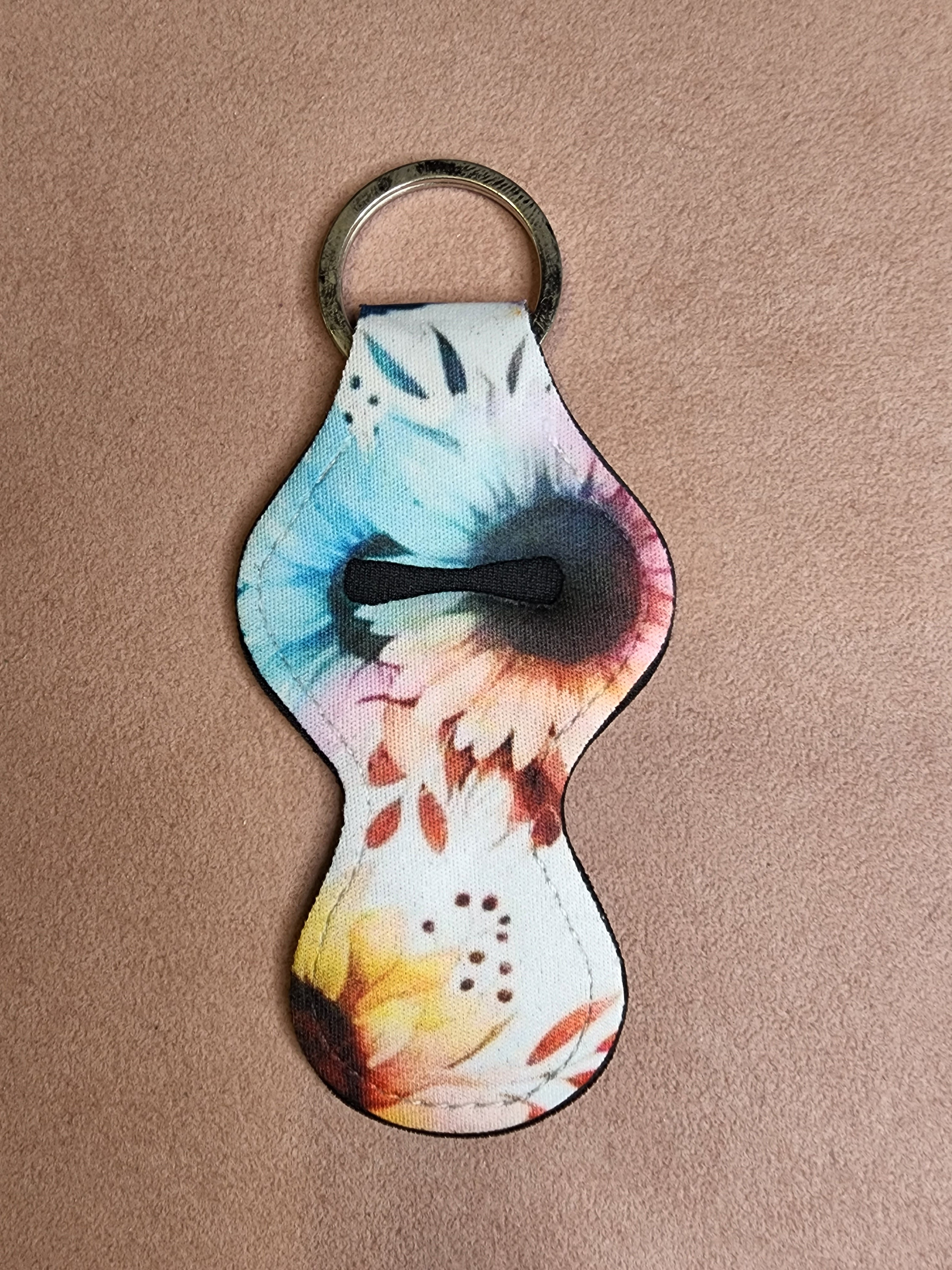 Floral Chapstick Holder Keychain