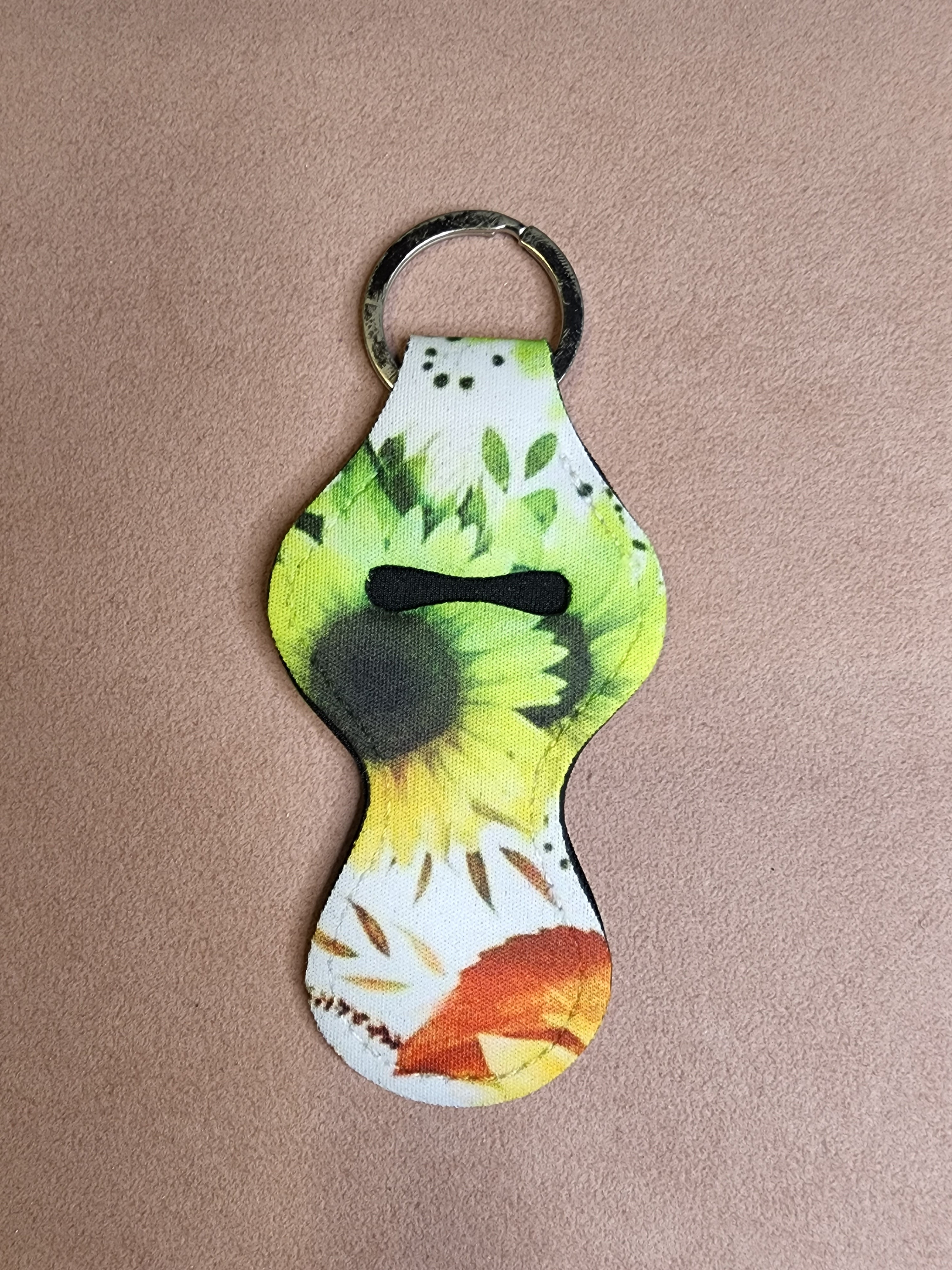 Floral Chapstick Holder Keychain