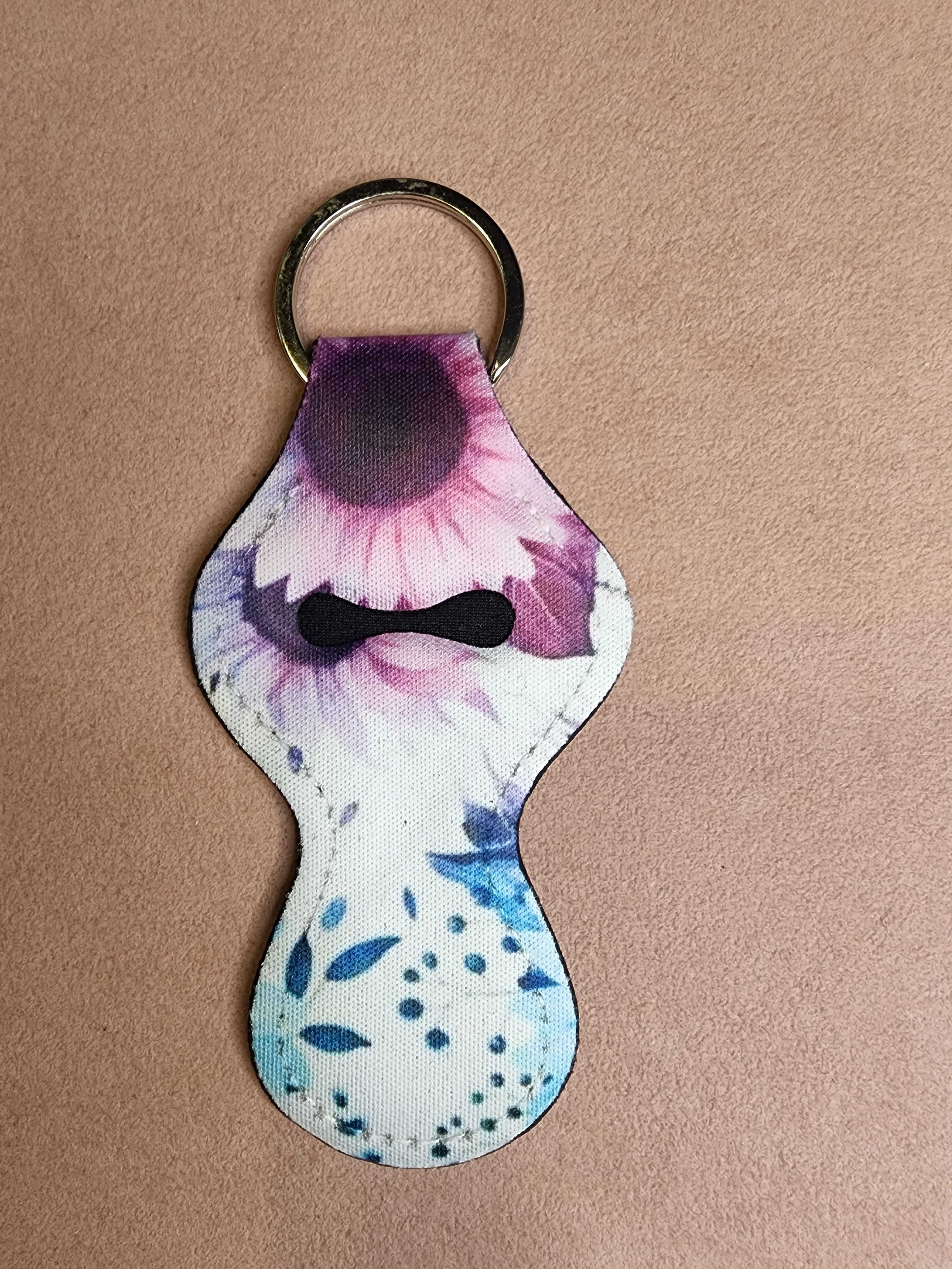 Floral Chapstick Holder Keychain