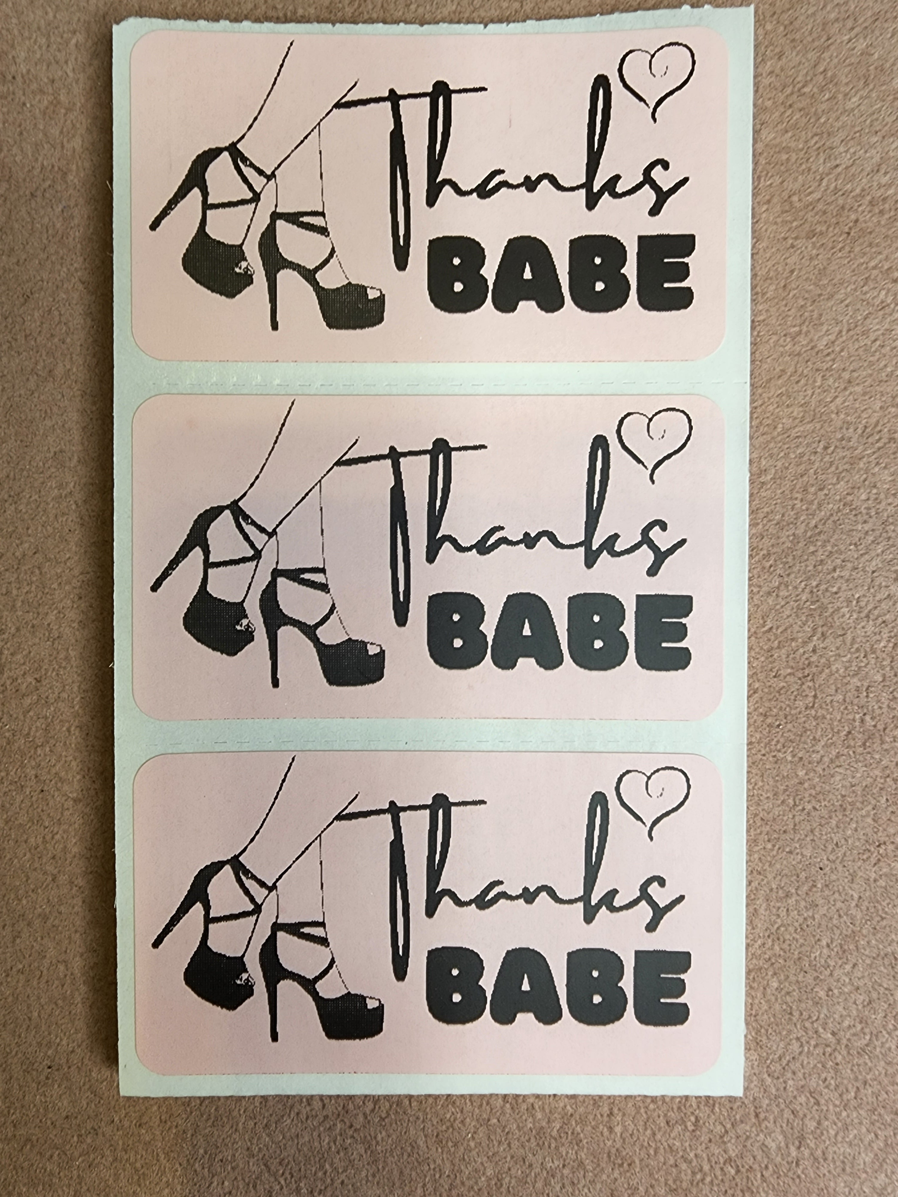 Thanks Babe!  Mail Stickers