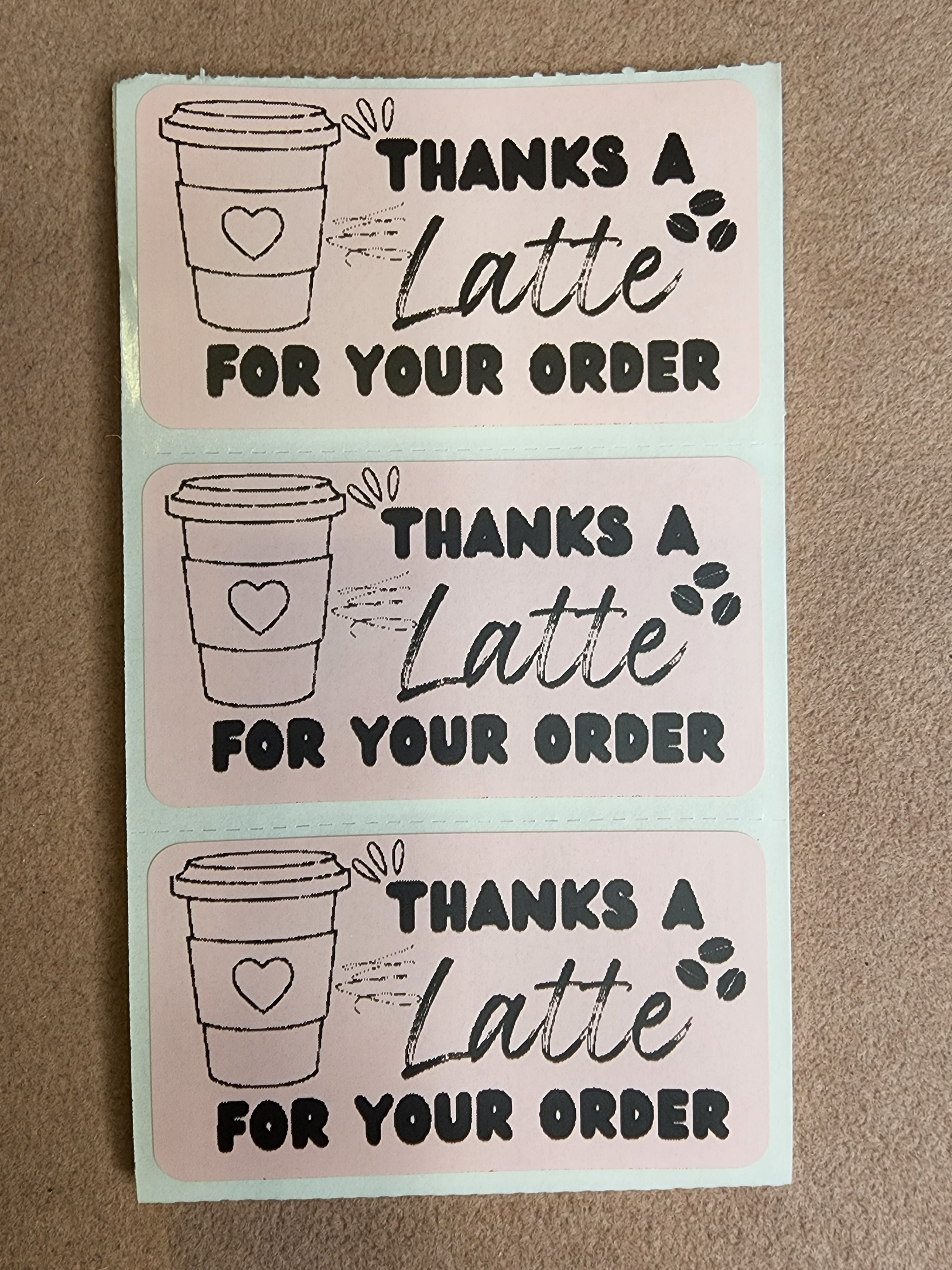 Thanks a Latte! Mail Stickers