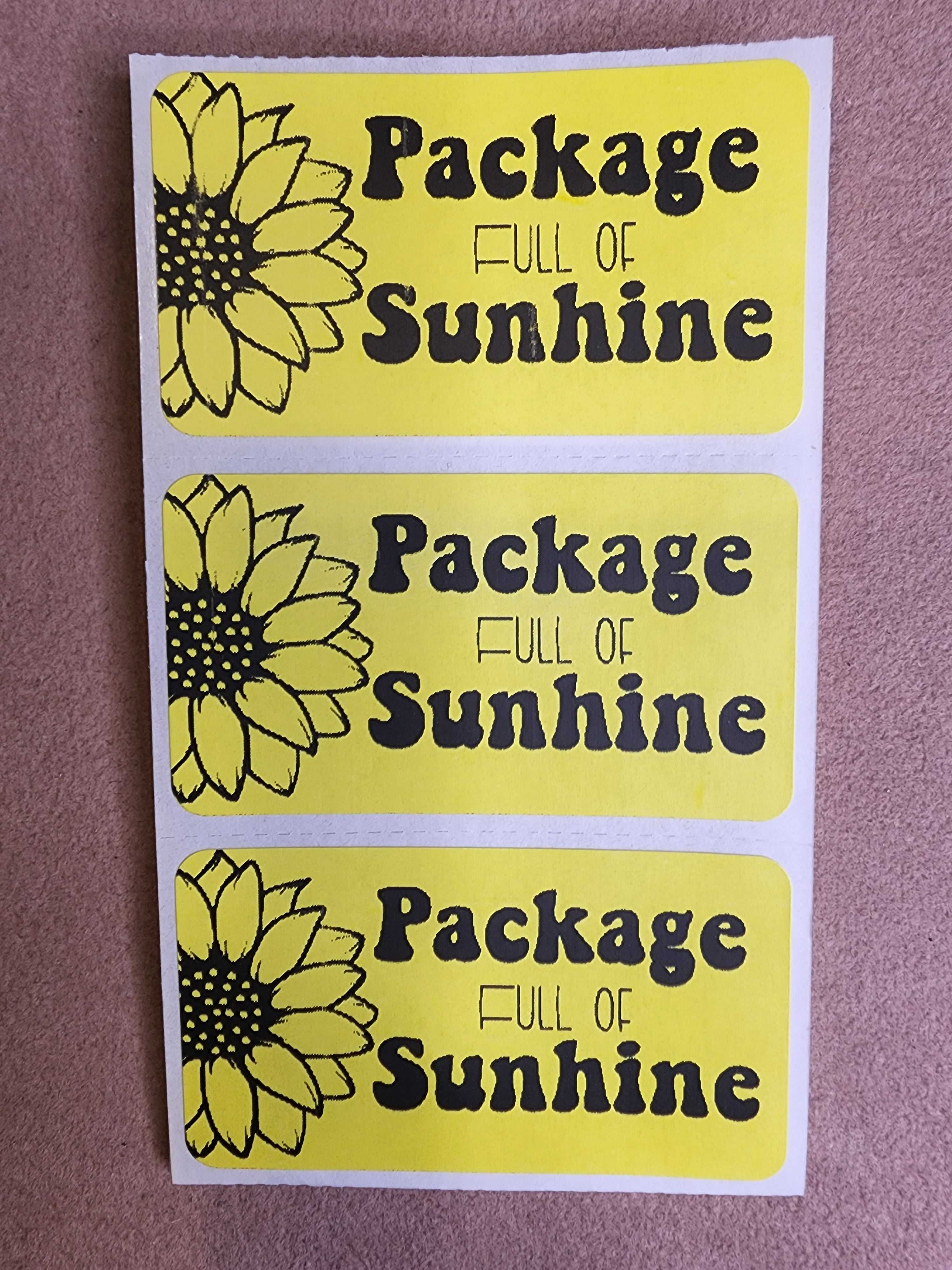 Package Sunshine! Mail Stickers