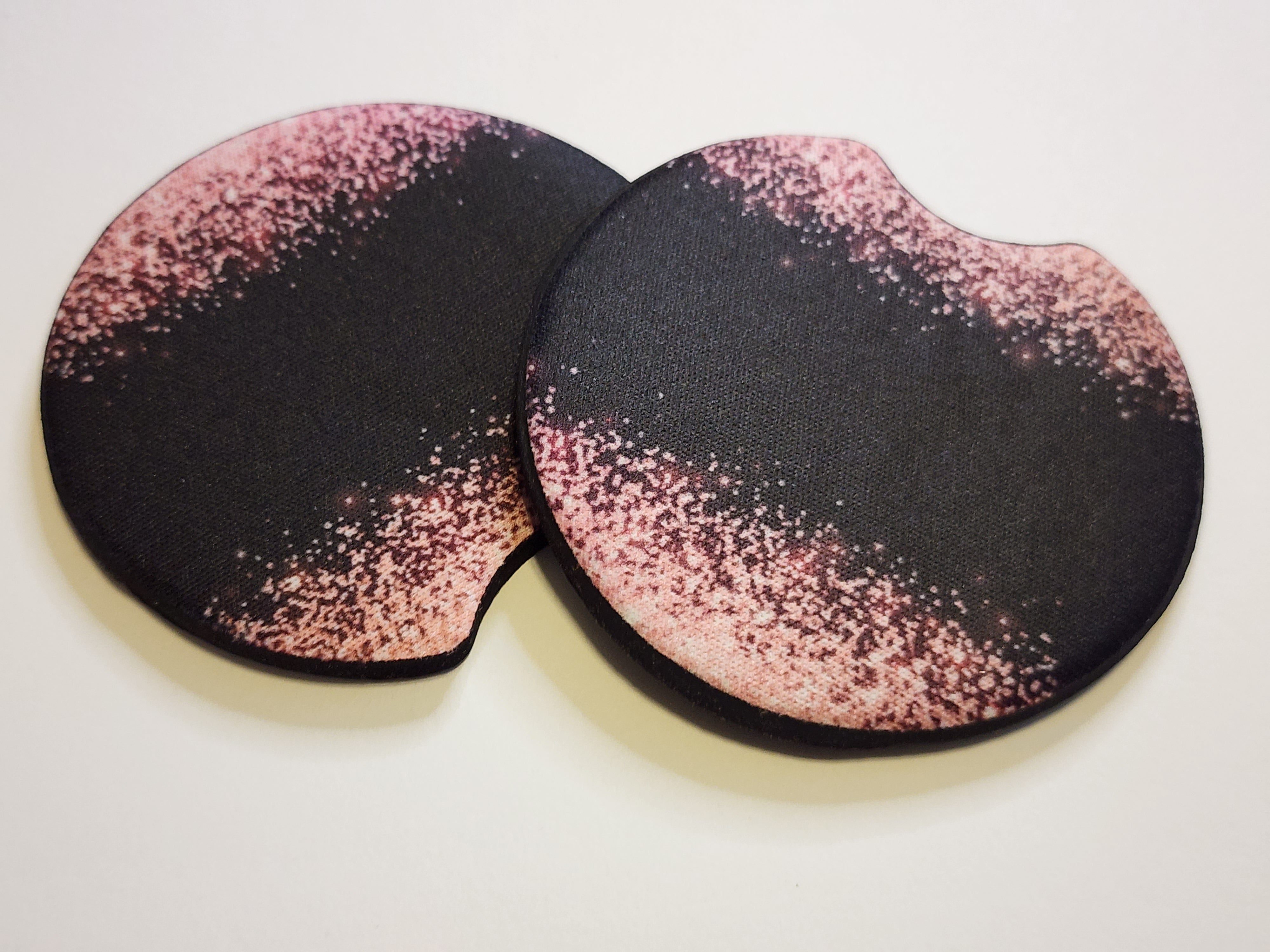 Pink & Black Car Coasters