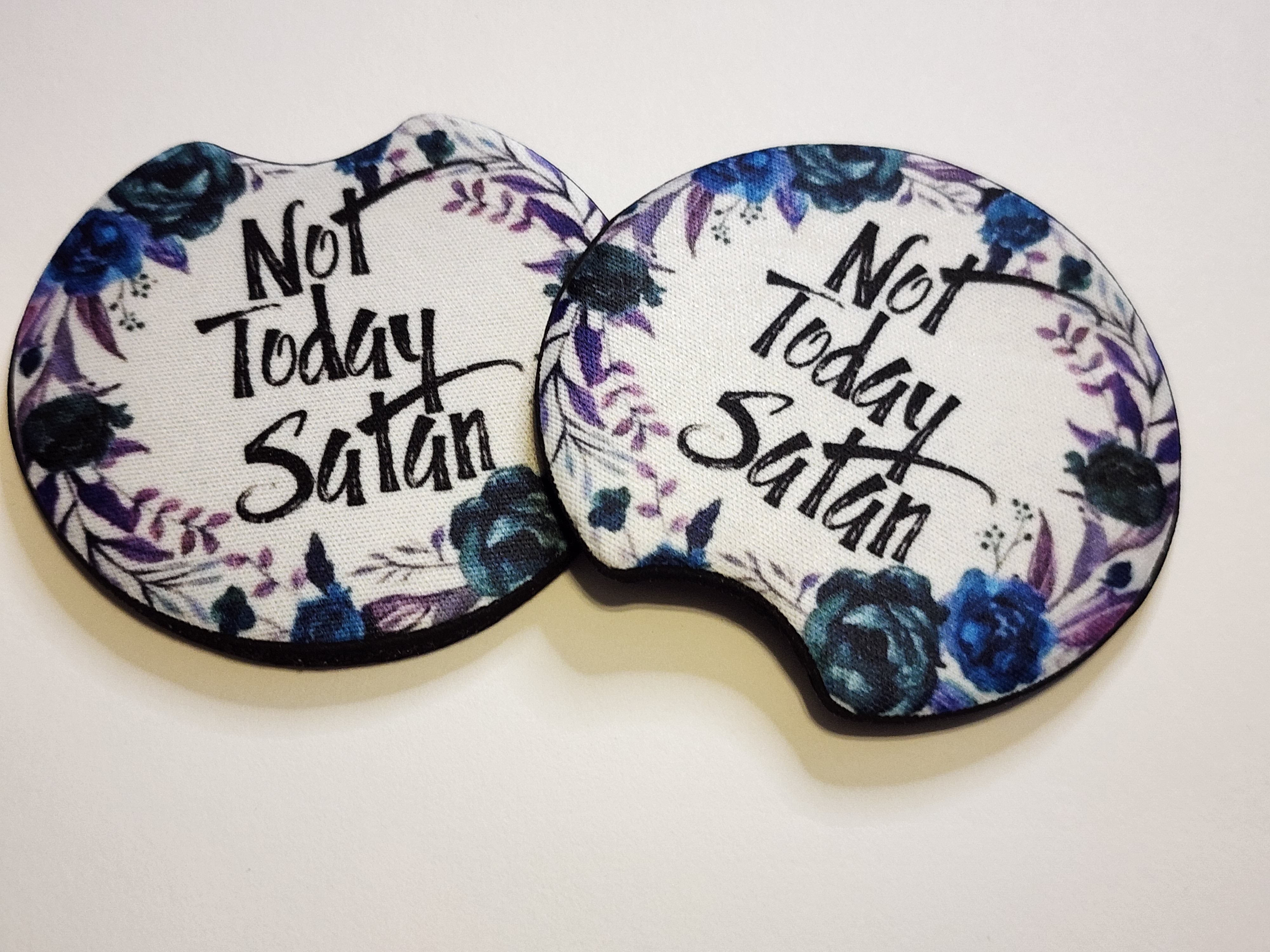 Not Today Satan Car Coasters