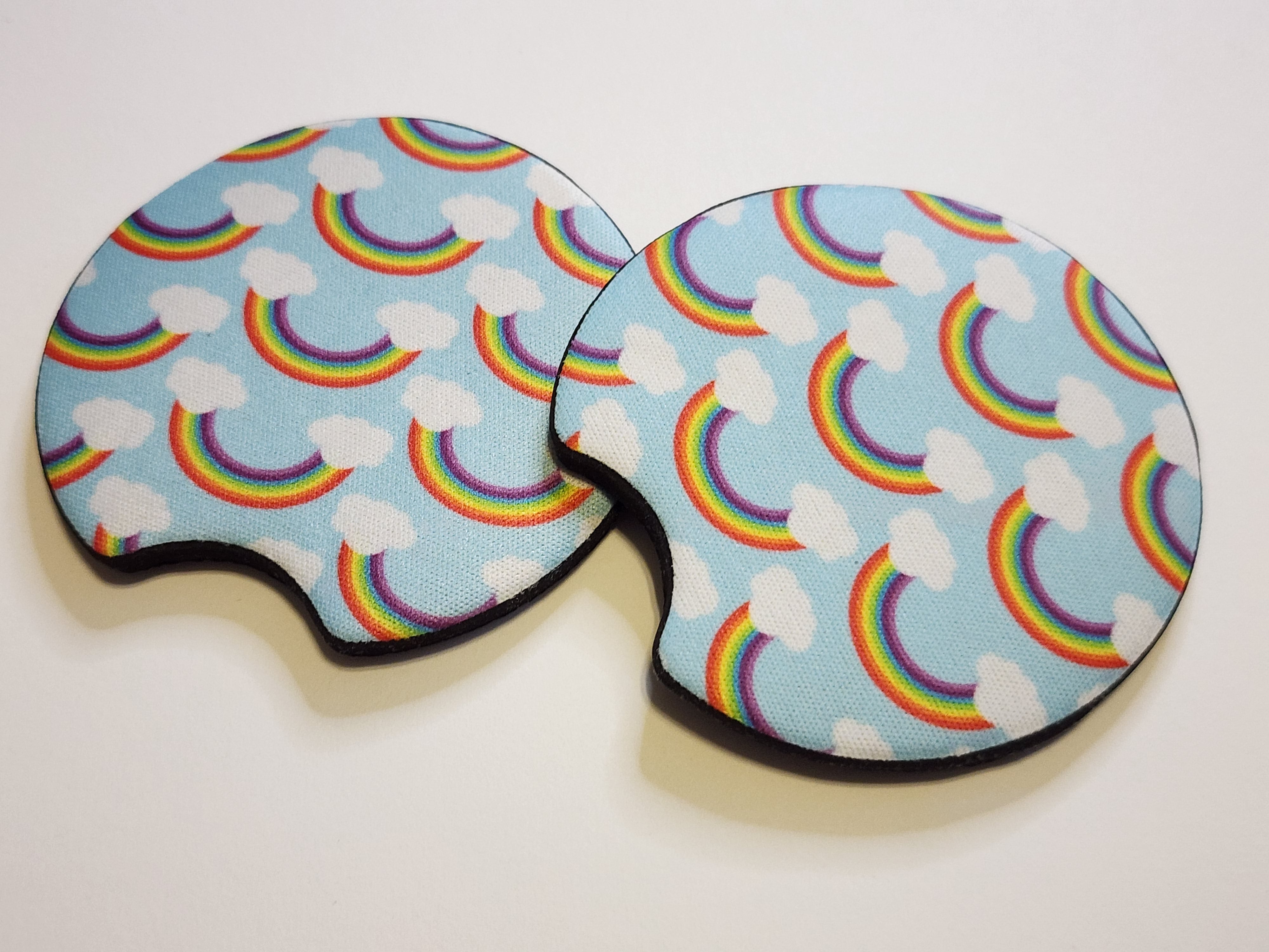 Rainbows and Clouds Car Coasters