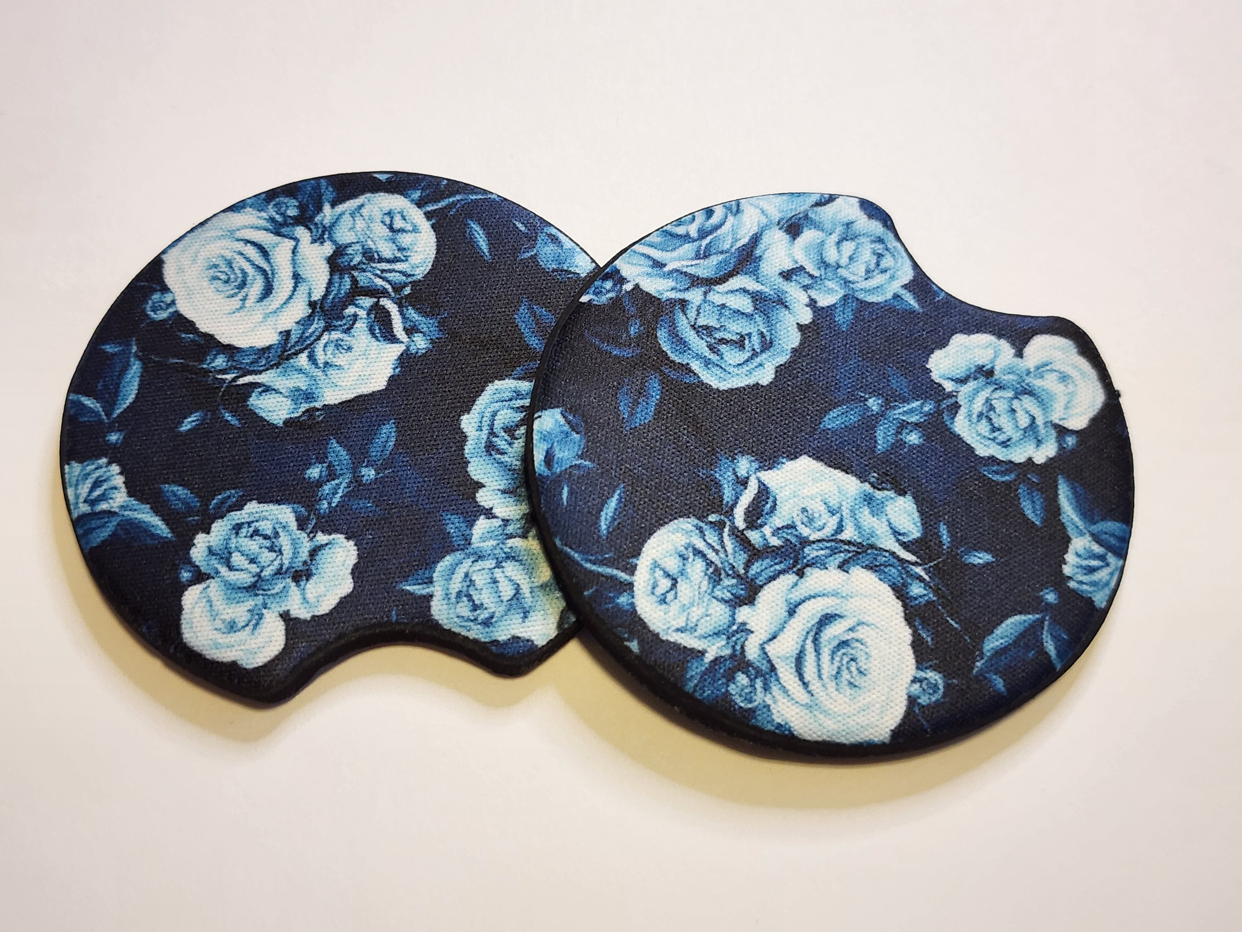 Blue Flowers Car Coasters