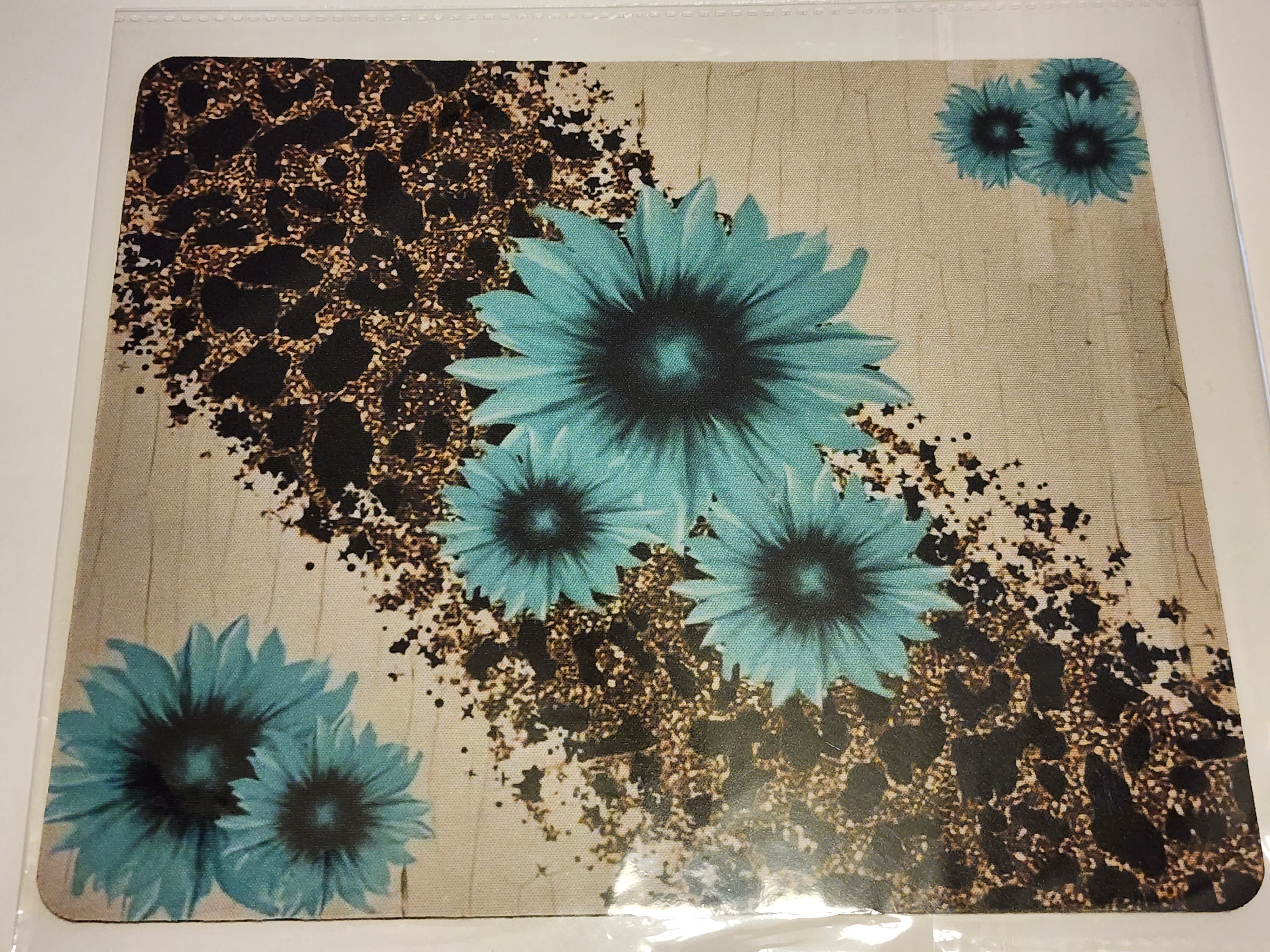 Animal Print with Teal Flowers