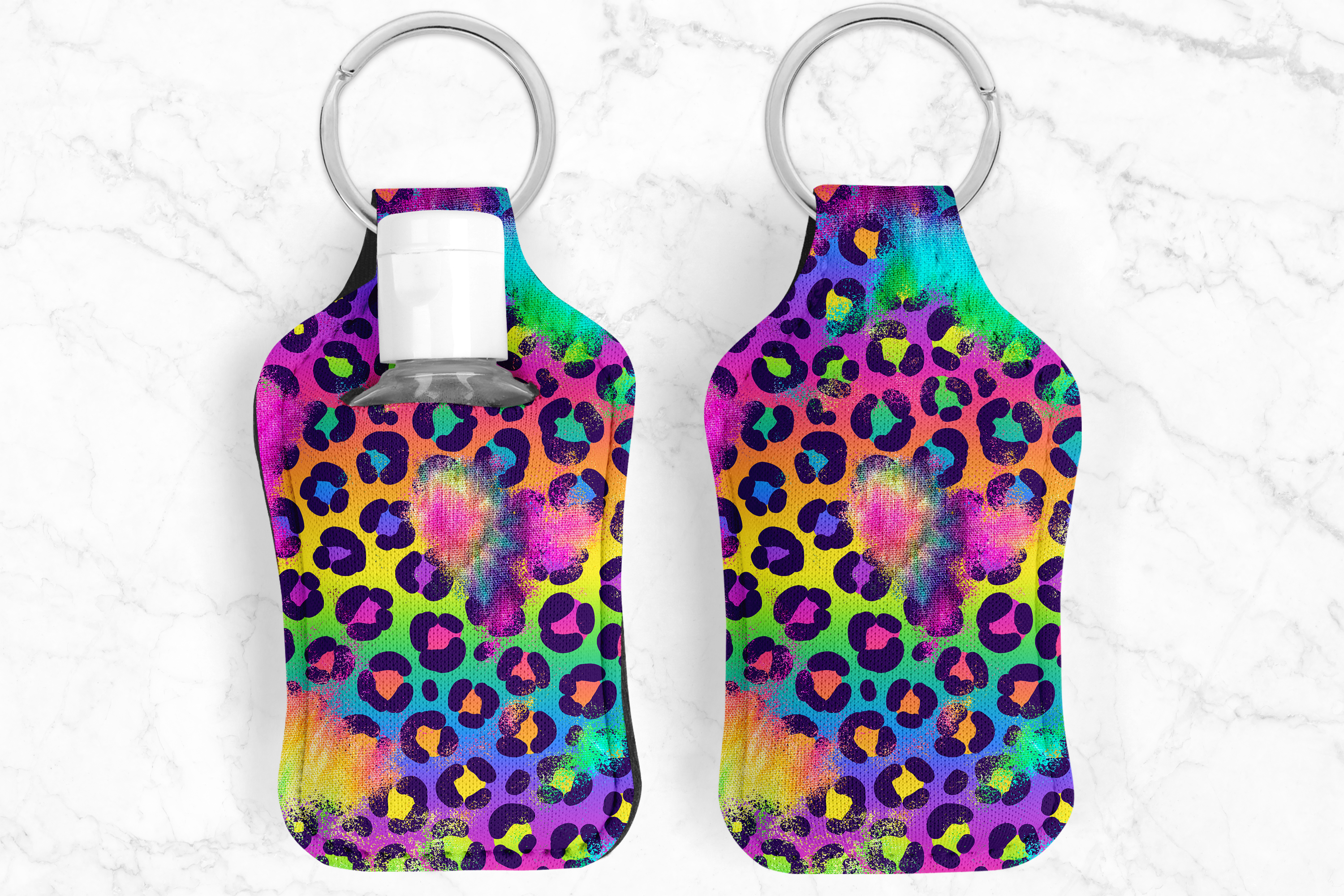 Ty Dye Rain Leopard Hand Sanitizer Keychain