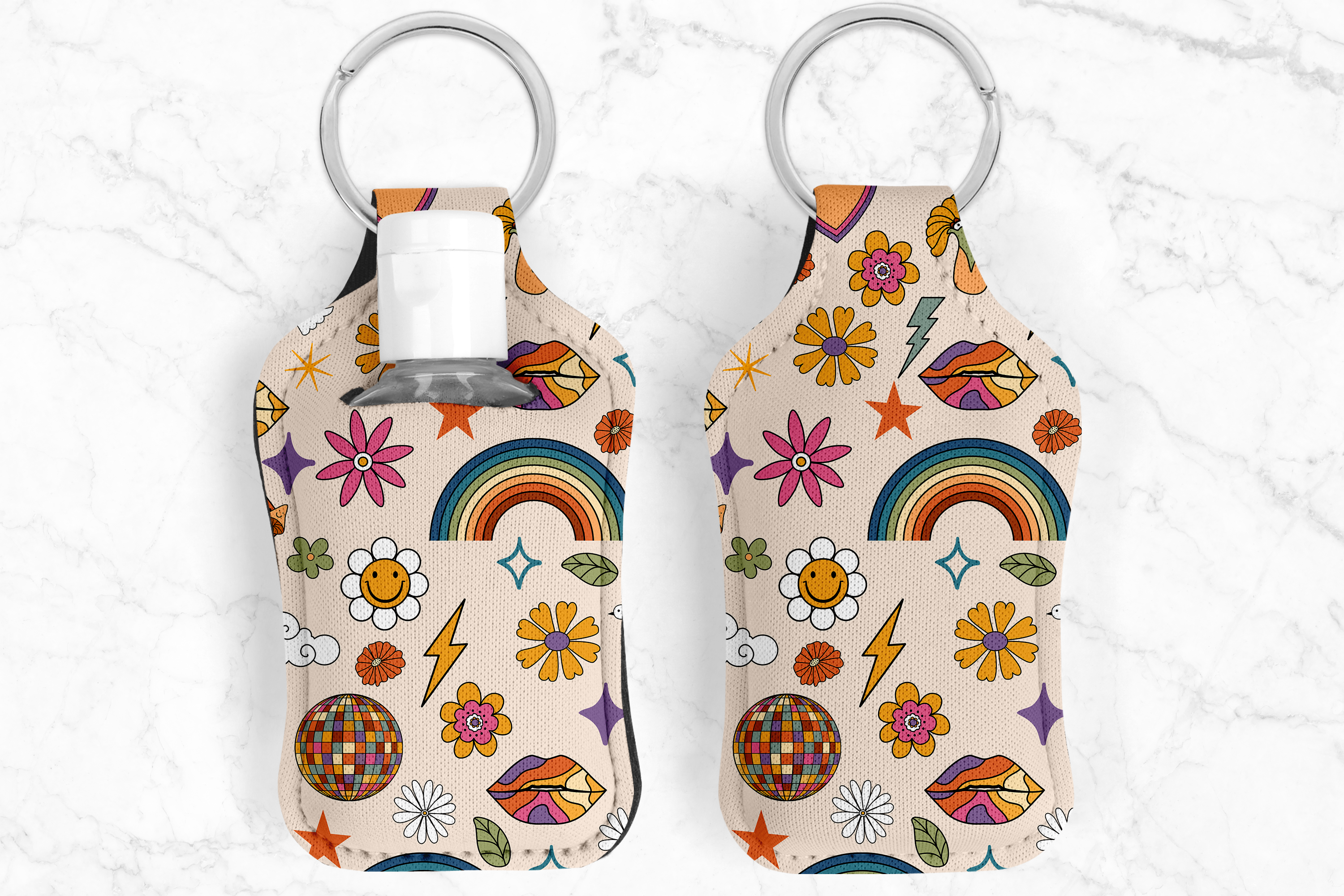 Pattern Hand Sanitizer Keychain