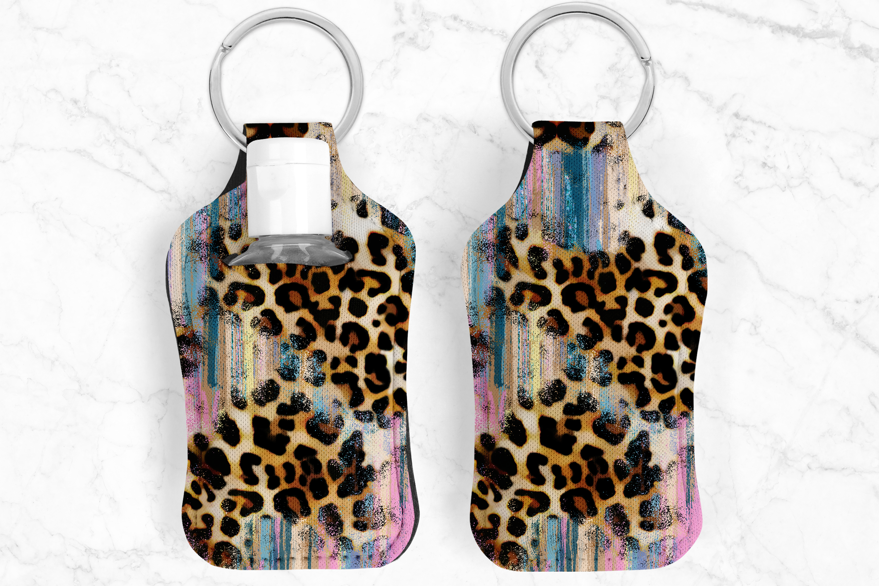 Leopard Wash Hand Sanitizer Keychain