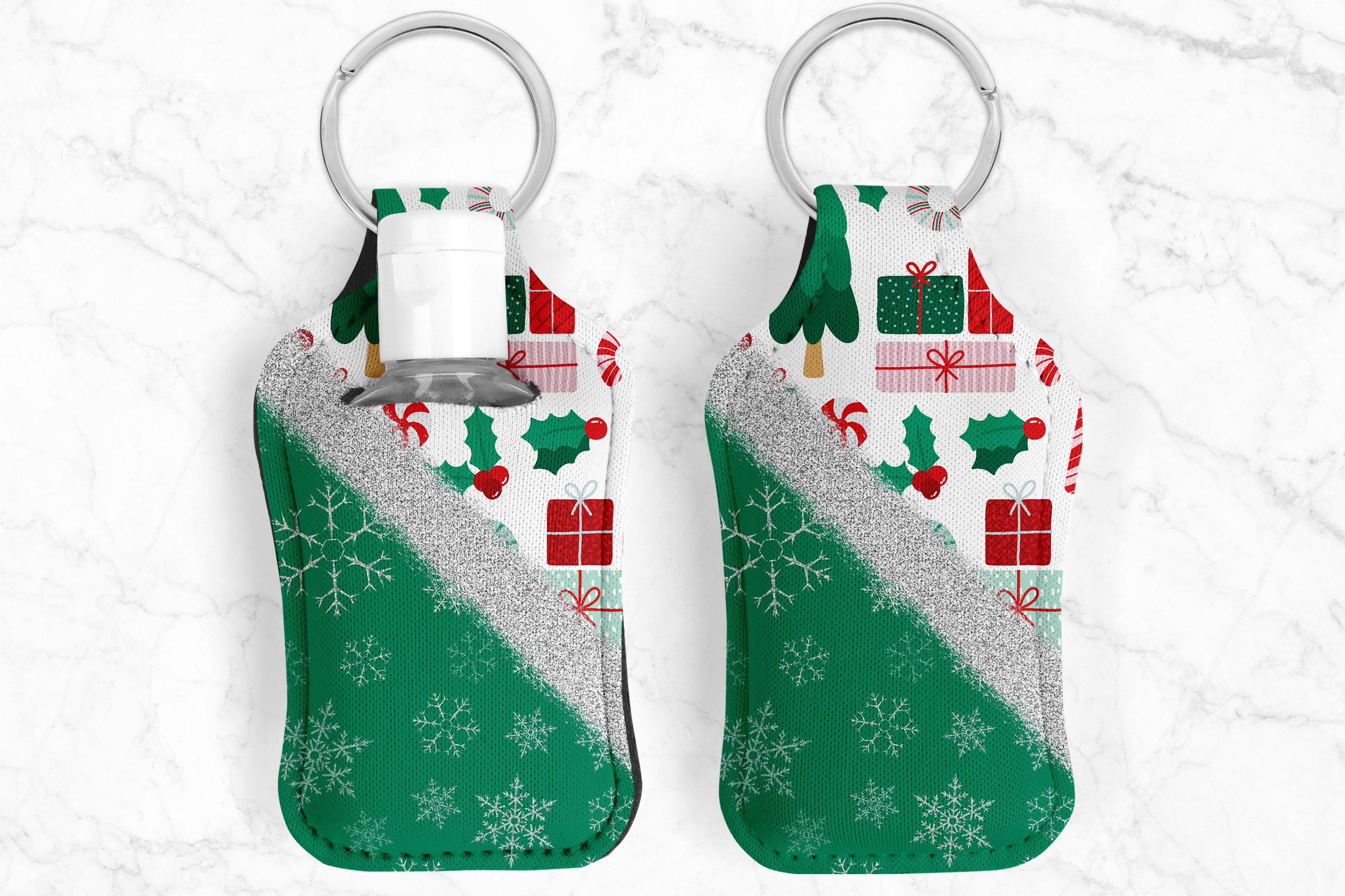 Christmas Tree Hand Sanitizer Keychain