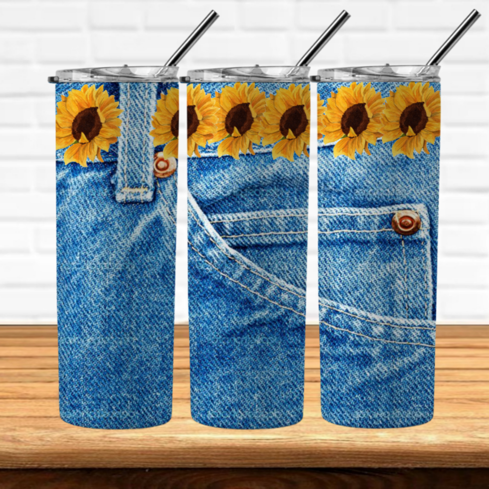 Denim with Sunflowers