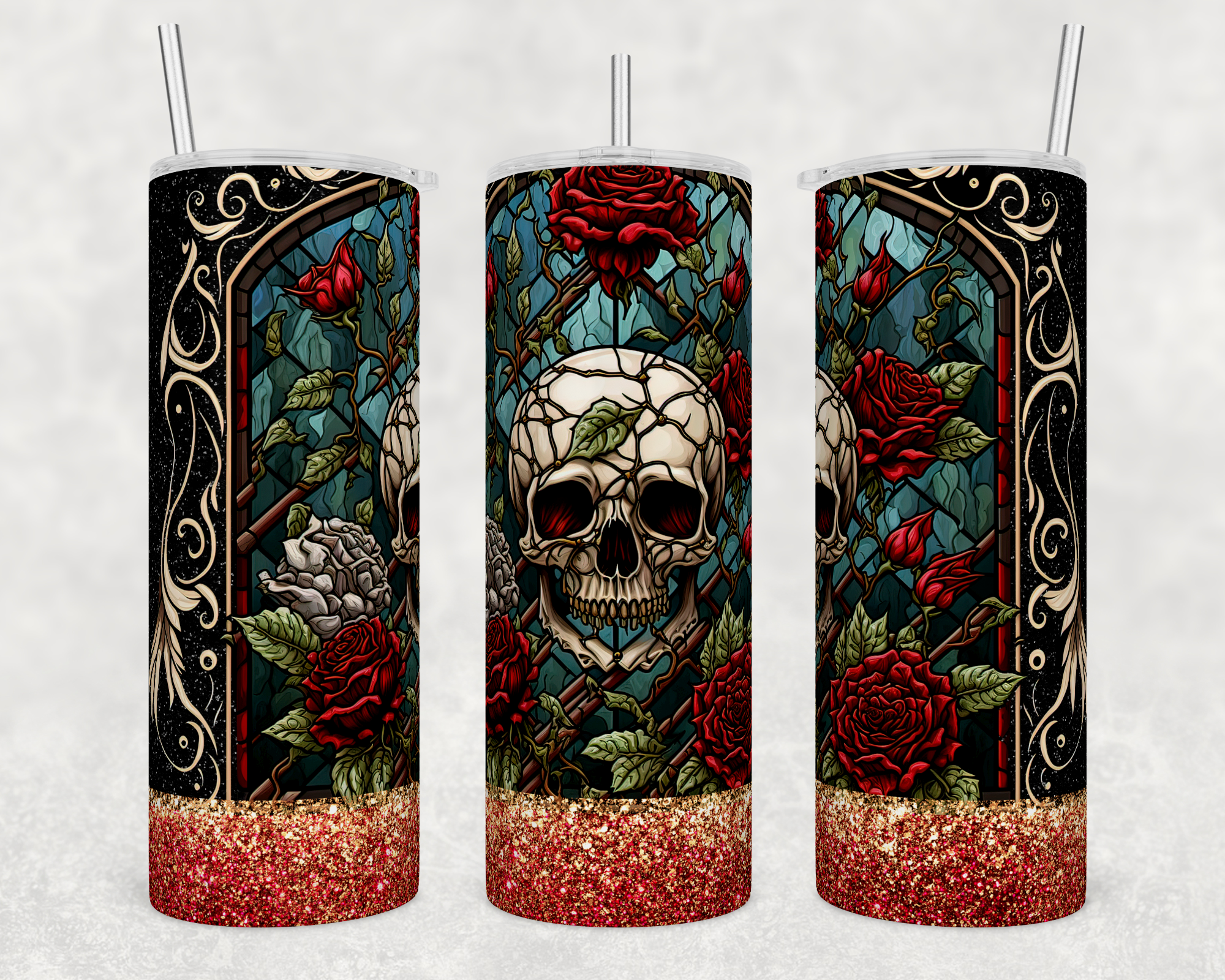 Glass Skull Rose